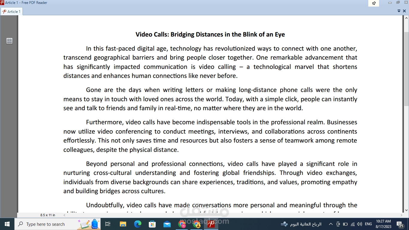 Video Calls: Bridging Distances in the Blink of an Eye