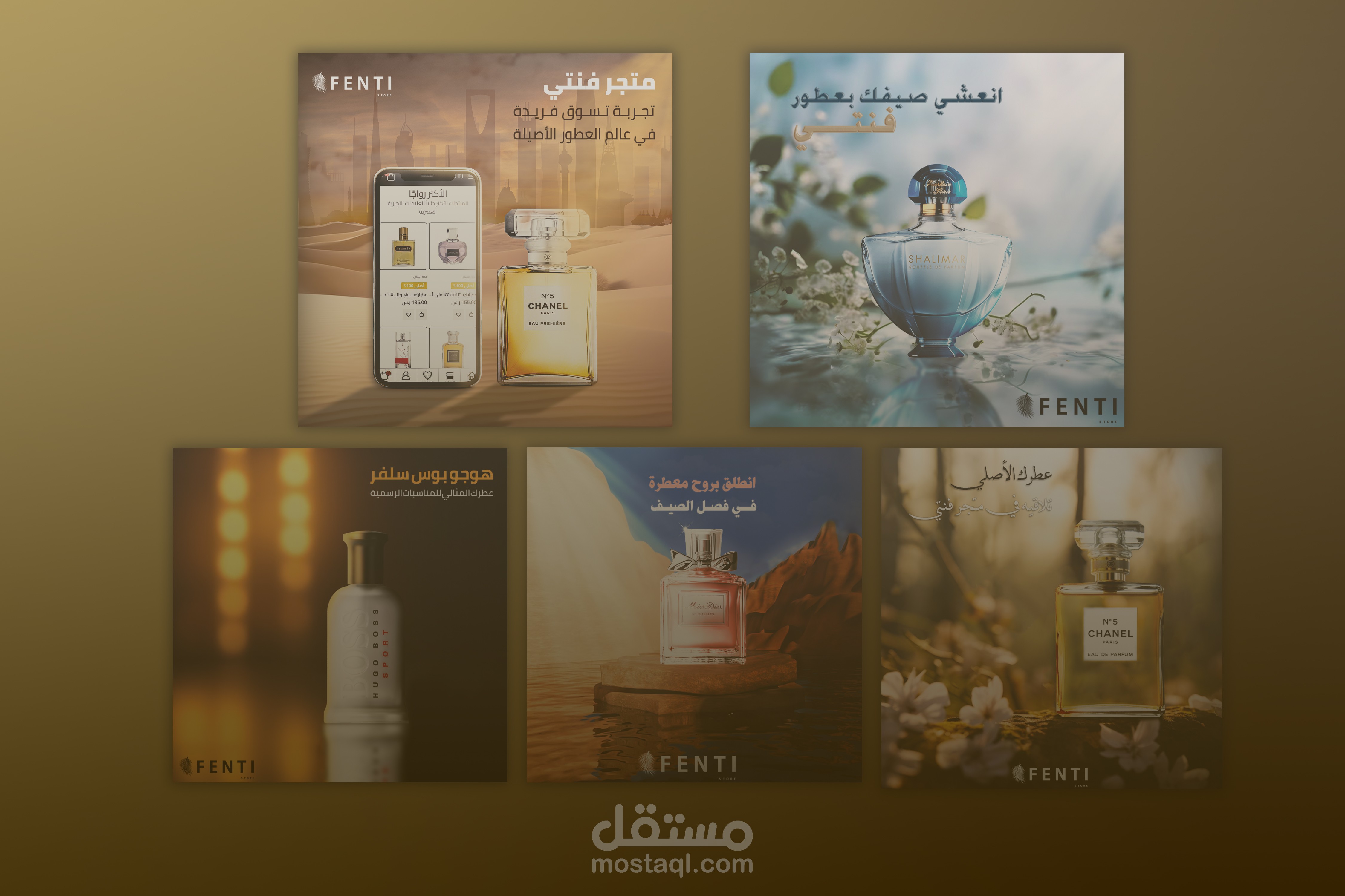 Social media designs for Fenti store