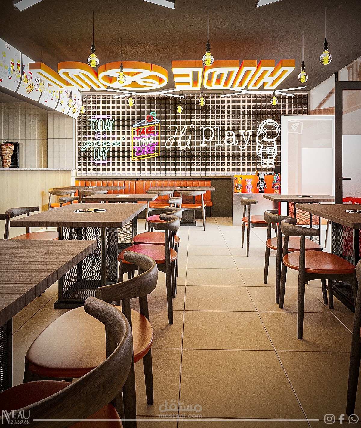 Modern Restaurant Interior Design in Sheikh Zayed