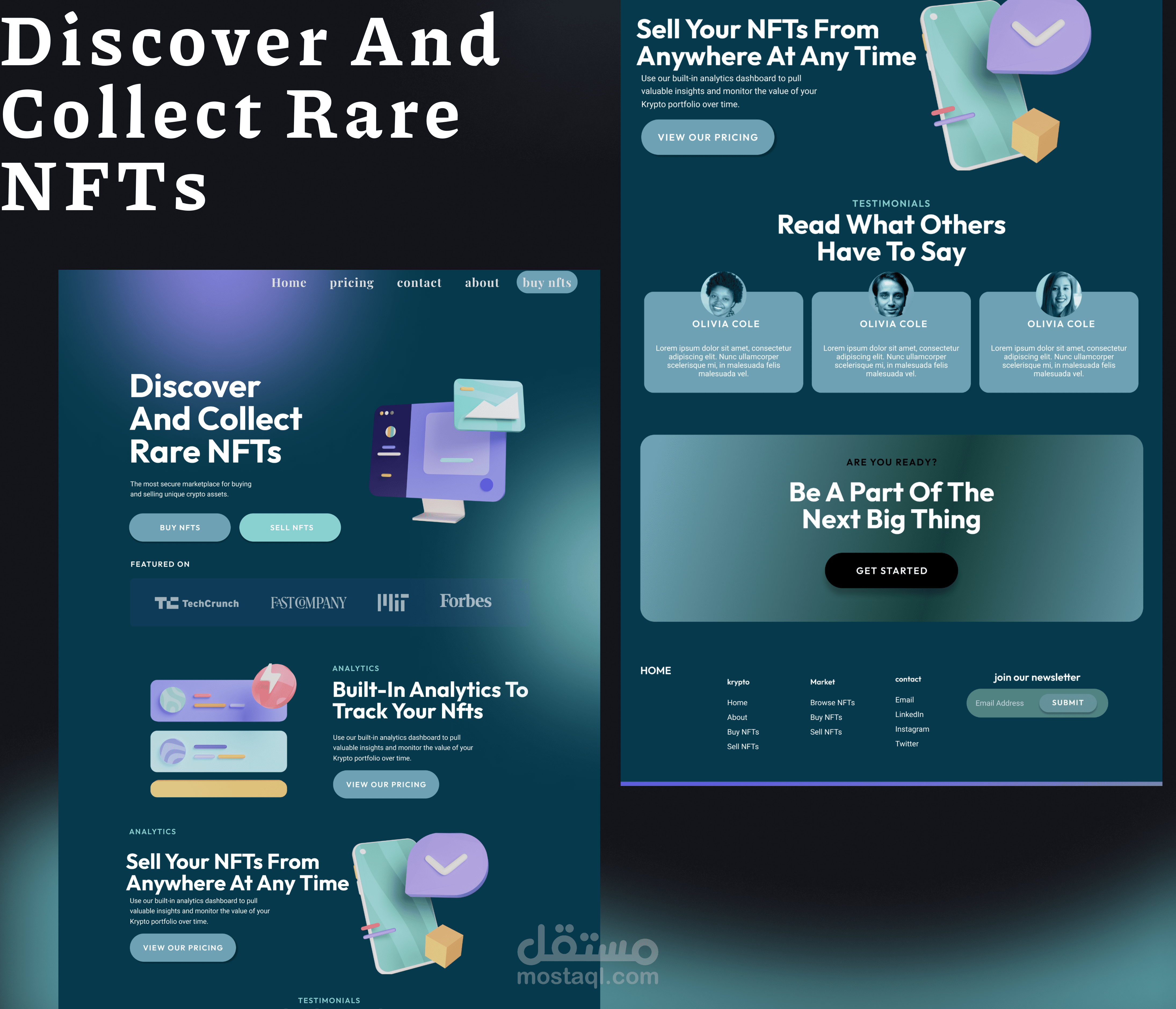 NFTs landing page