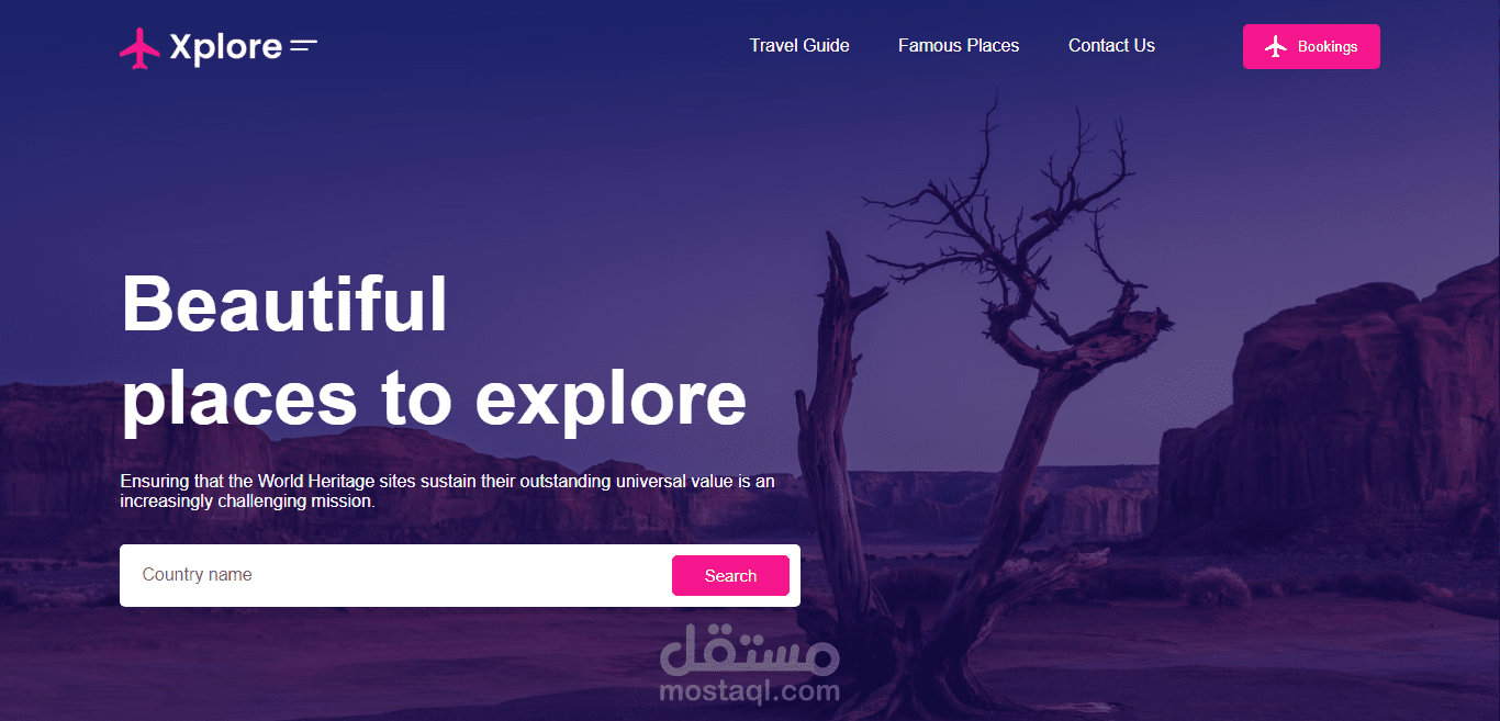 Travel Website Header | Abdo Adel Abdo