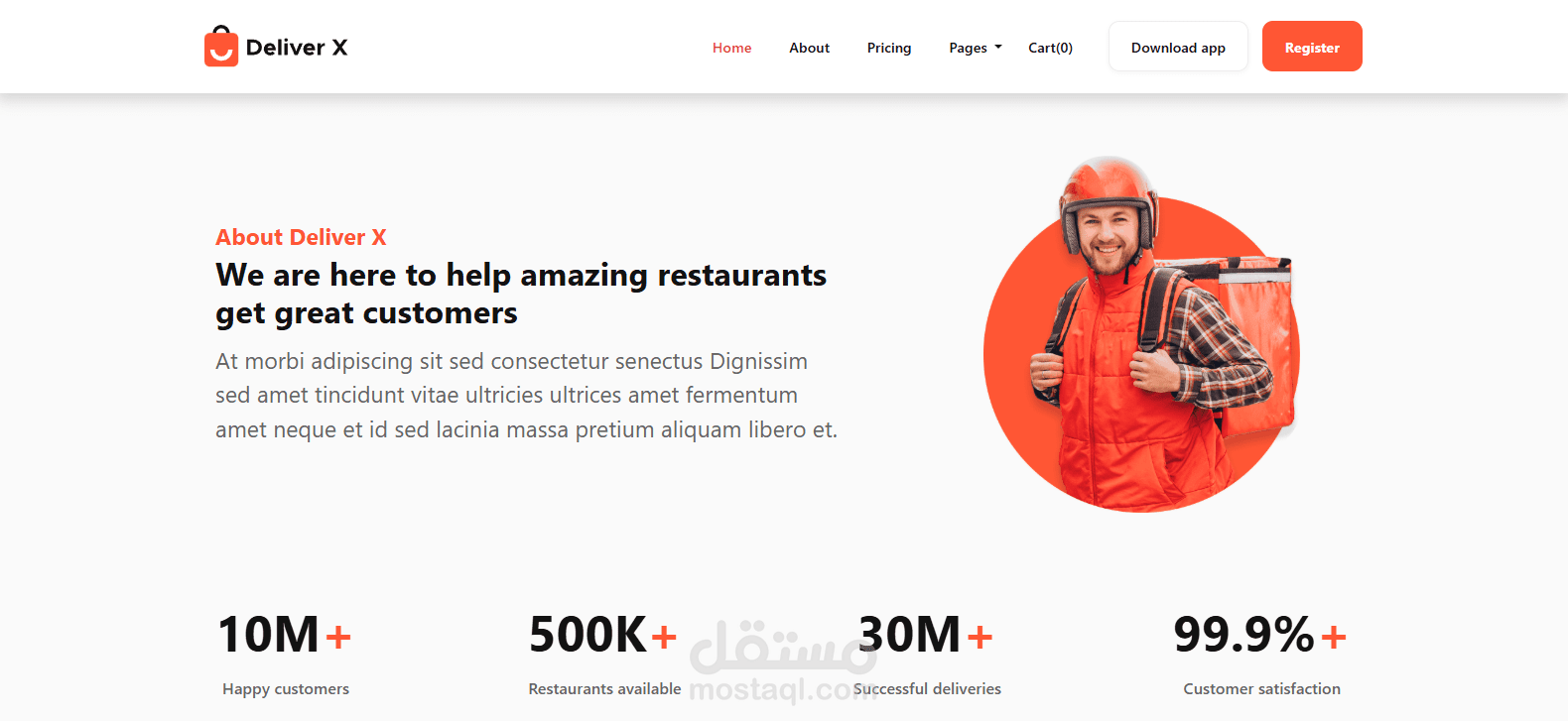 Delivery Website | Web Developing
