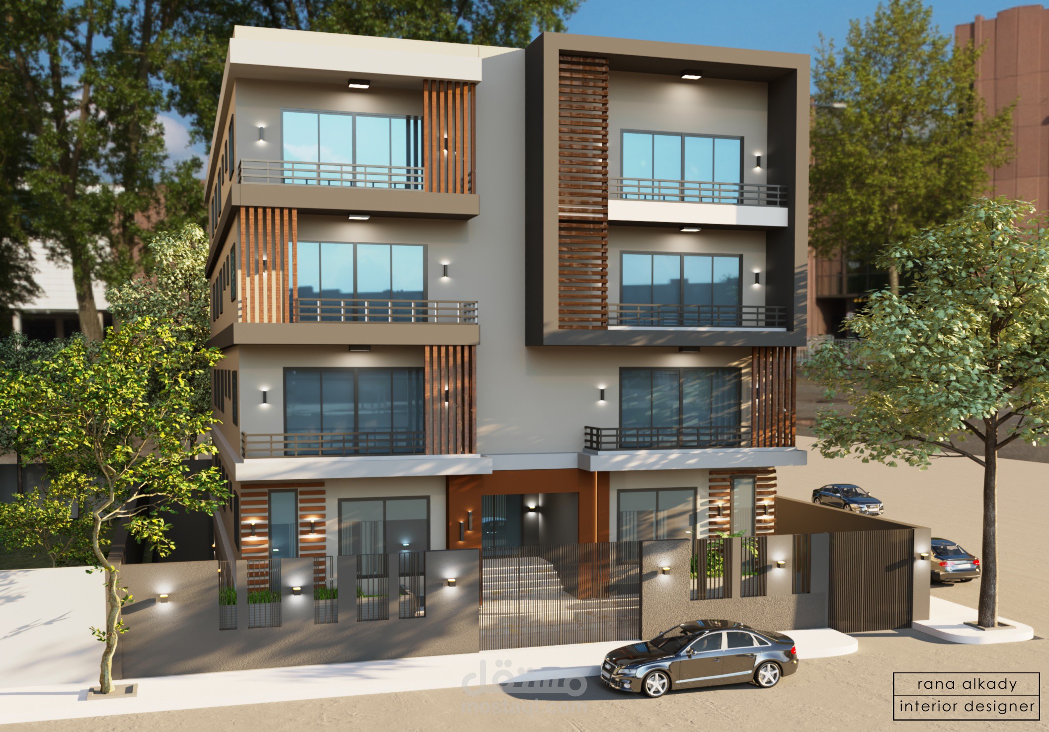 تصميم واجهه مودرن لعمارة سكنية بالقاهرة الجديدة