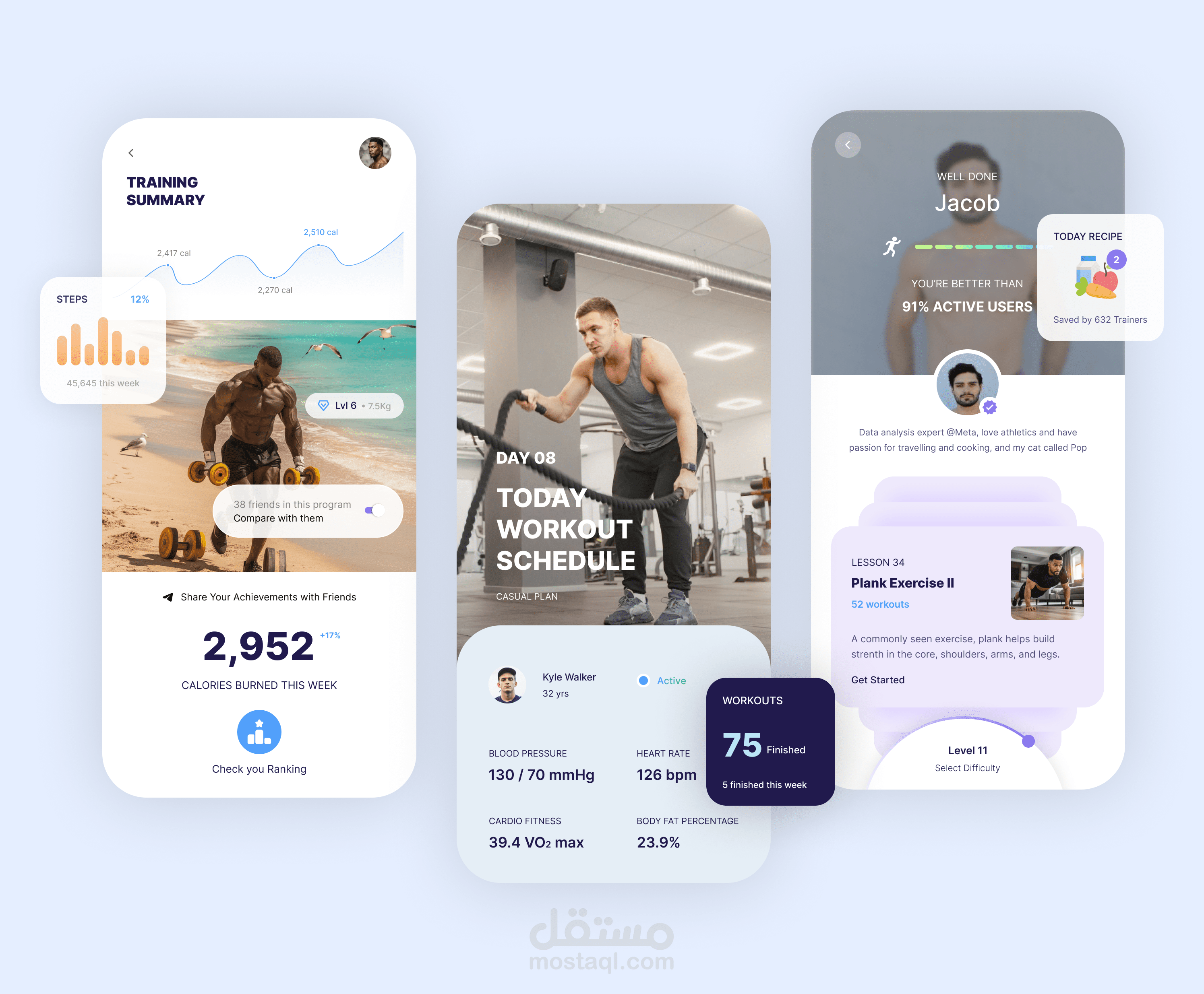 تصميم تطبيق للتمارين الرياضية - Fitness App