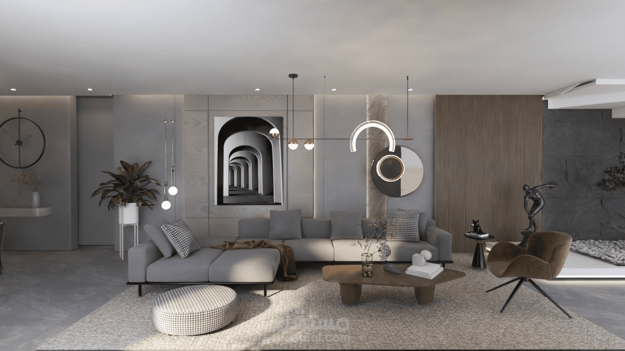 معيشة & طاولة طعام مفتوح (modern design)