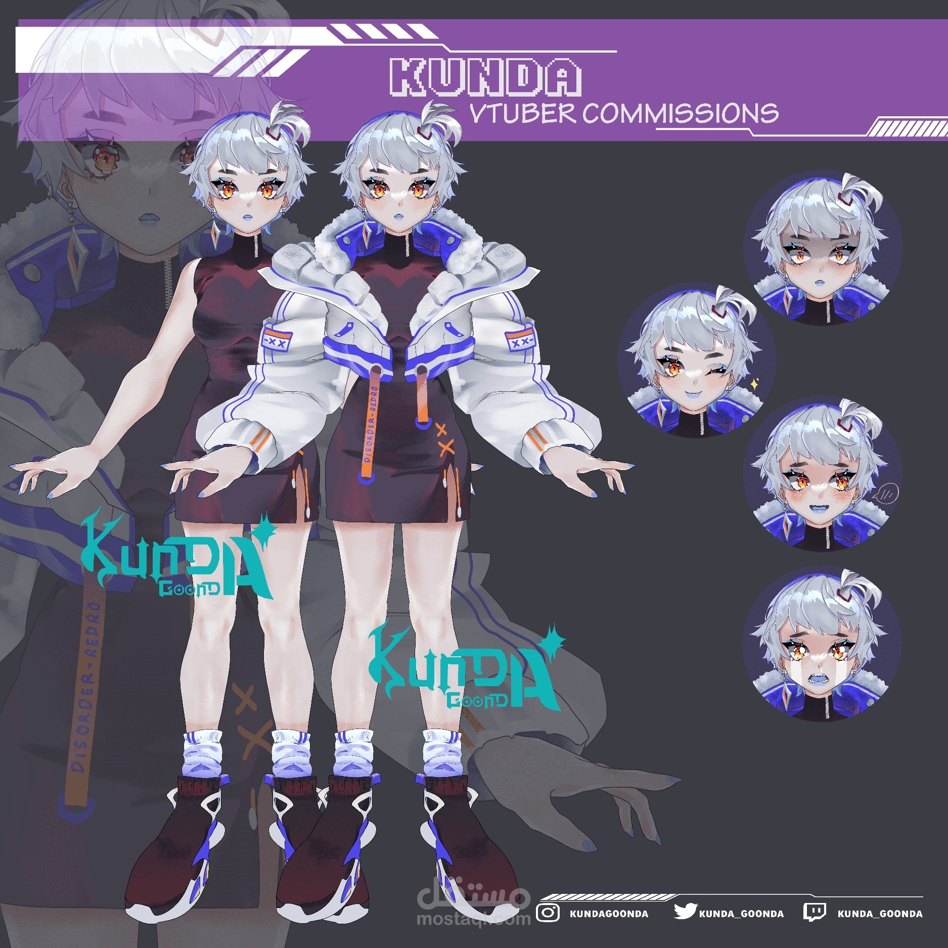 تصميم و رسم افتار قابل للتحريك L2D Vtuber Model