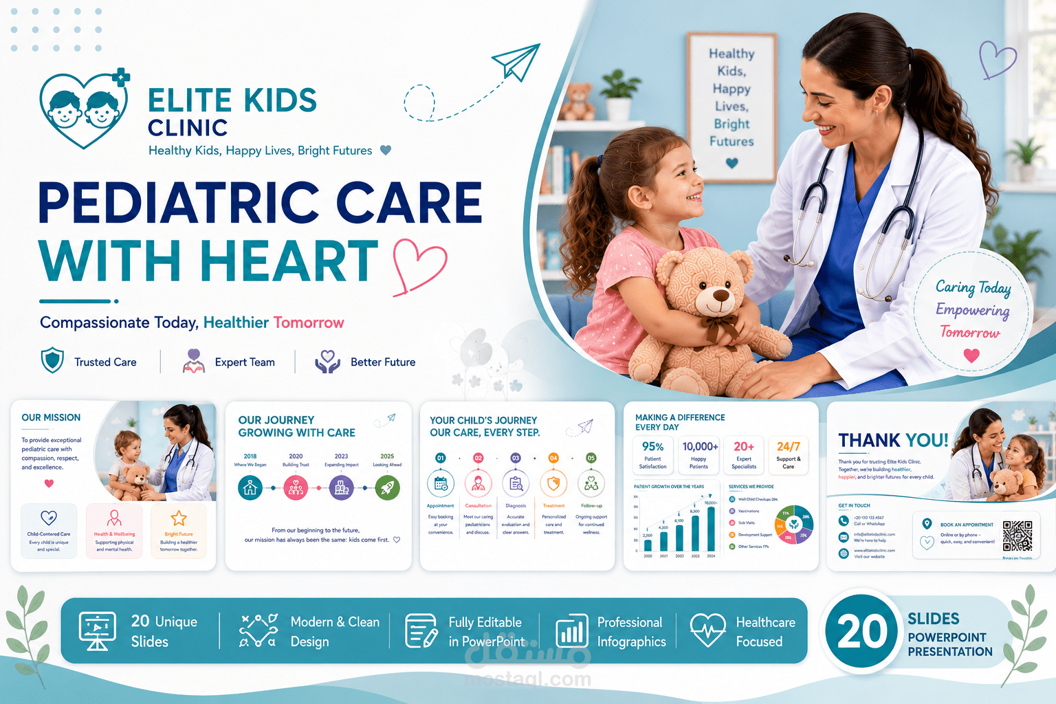 تصميم عرض PowerPoint احترافي لعيادة أطفال | Medical Presentation Design