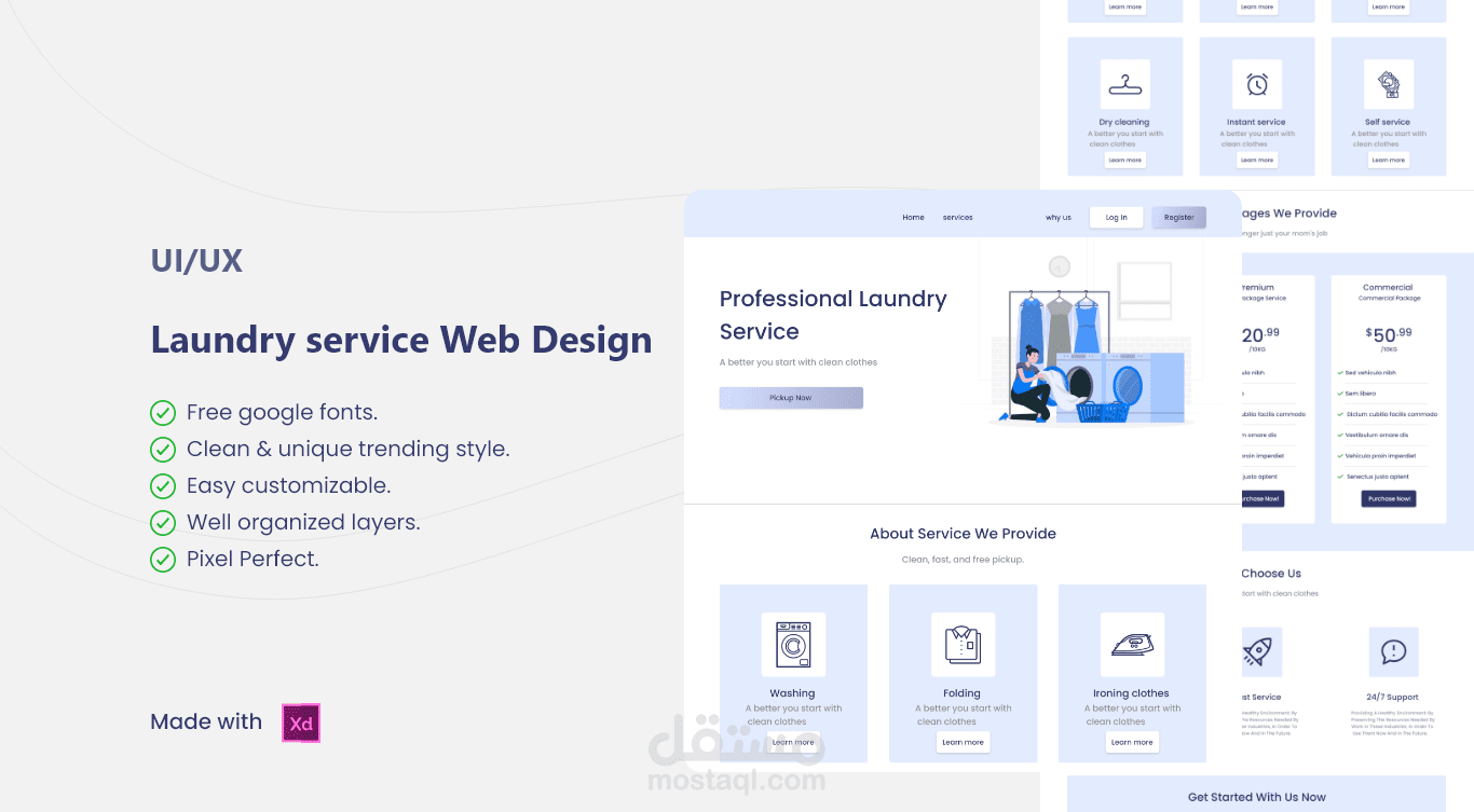 Laundry service Web Design  (UIUX)
