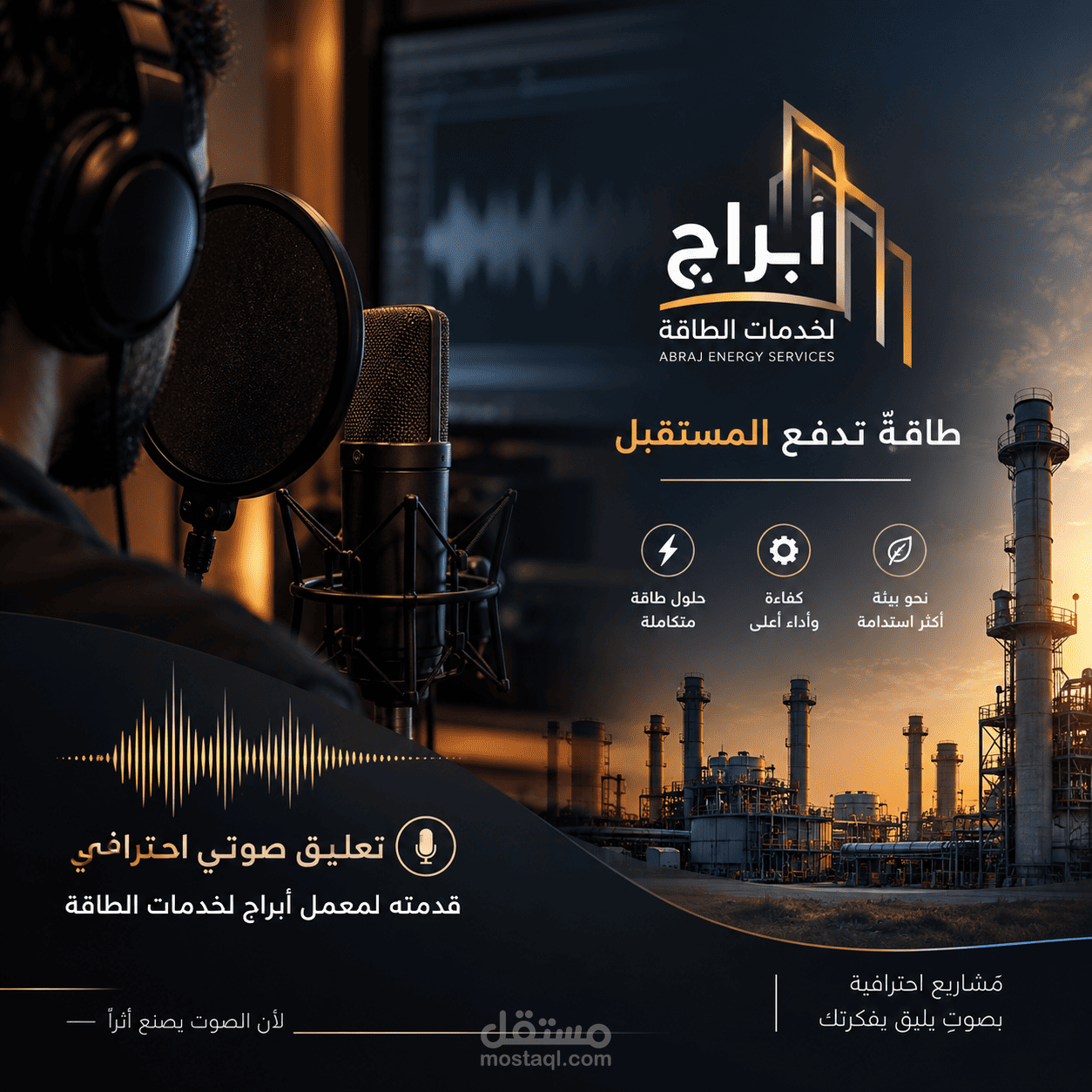 إعلان خدمي لمعمل أبراج لخدمات الطاقة في عمان