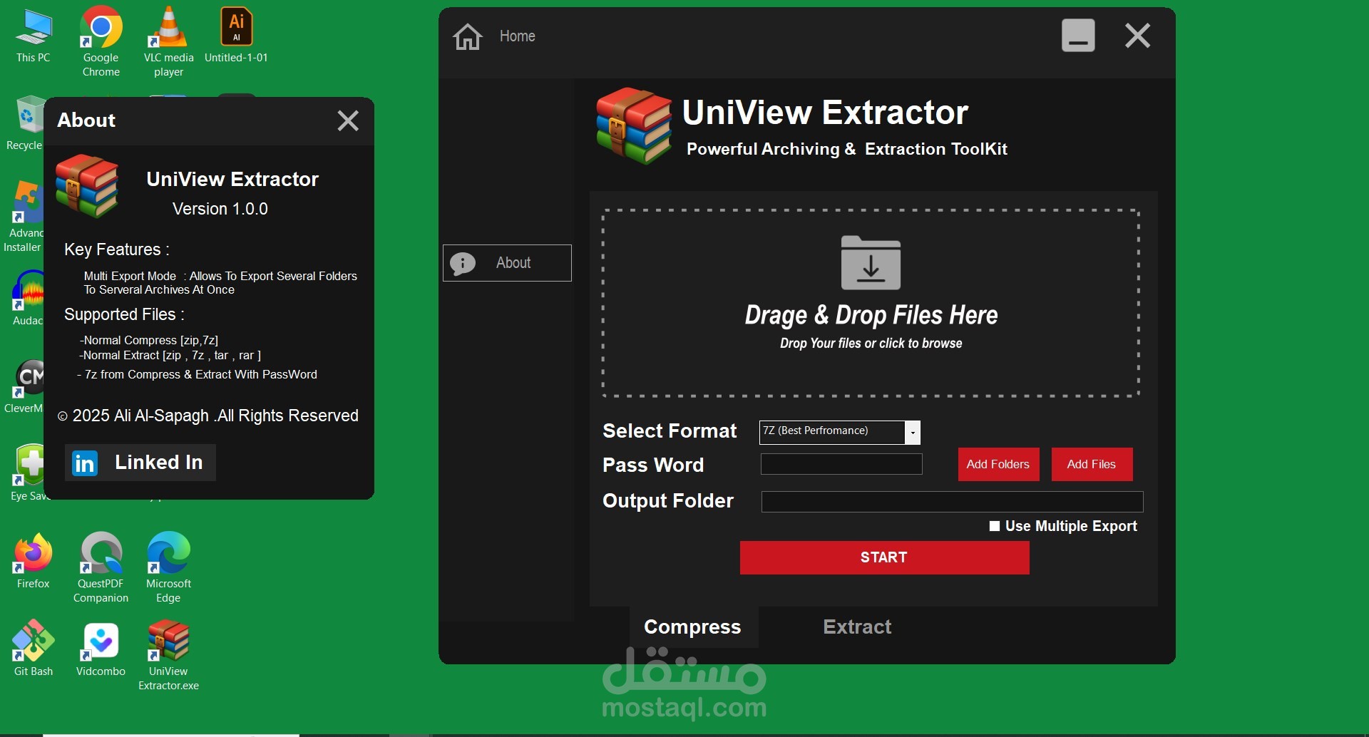 تطبيق ضغط الملفات متعدد الصيغ UniView Extractor