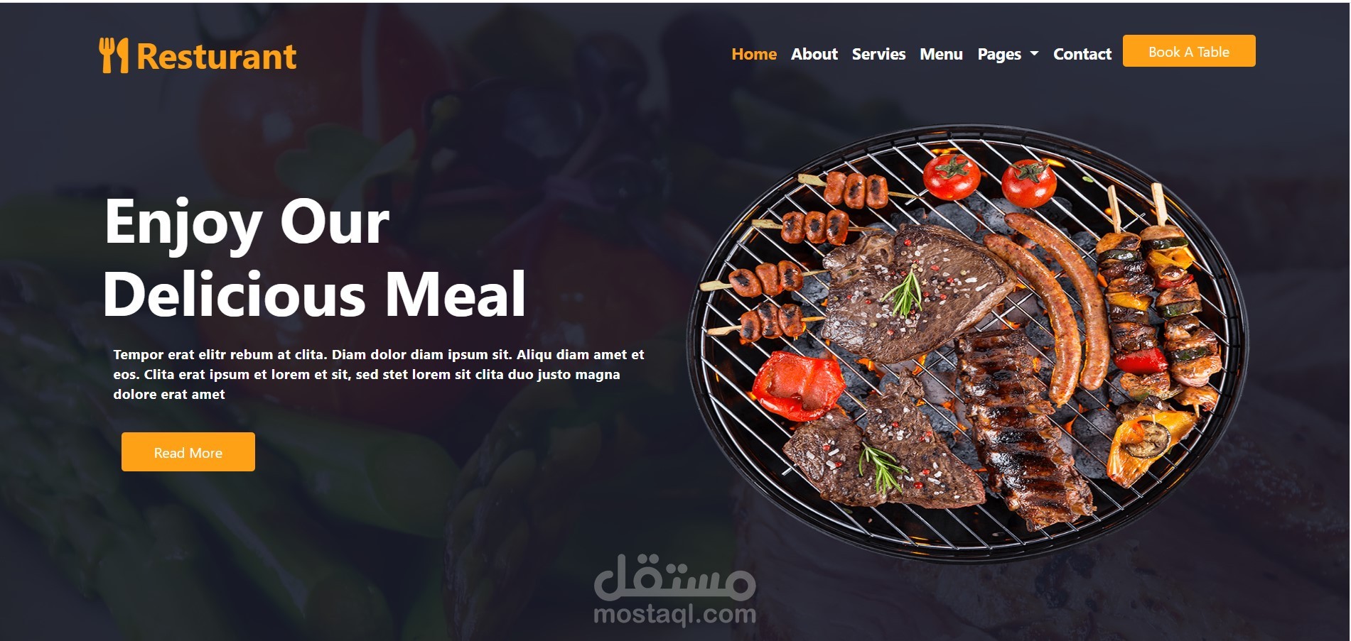 Design and build a restaurant website in PHP