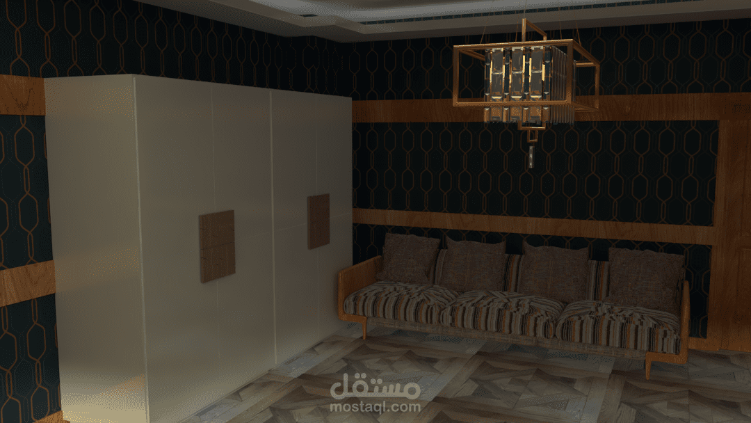 تصميممشهد اخر للفيلا والمسبح باللاند سكيب خارجى لفيلا بالمسبح واللاند سكيب