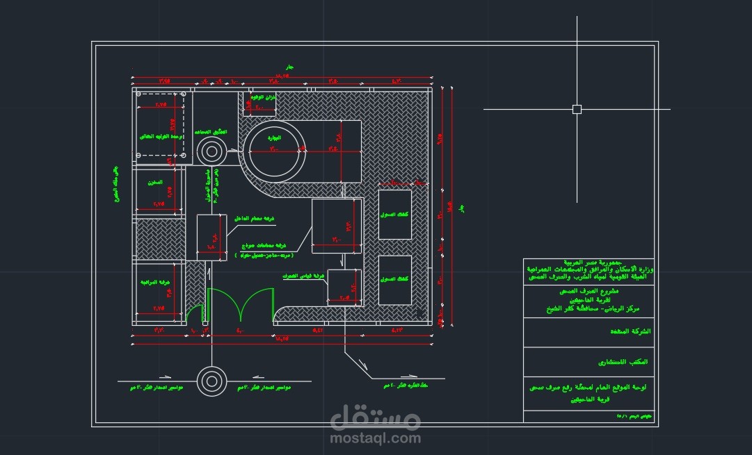 تصميم إنشائي لمنشآت محطة رافع وأعمال اللاند سكيب وفرش المحطة