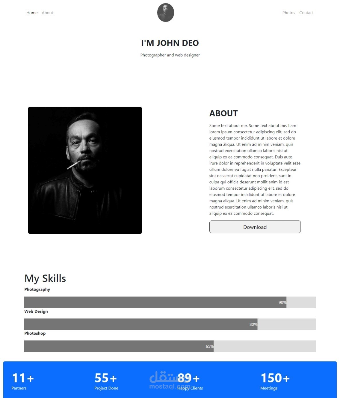 Responsive Personal Portfolio Website in Light Mode