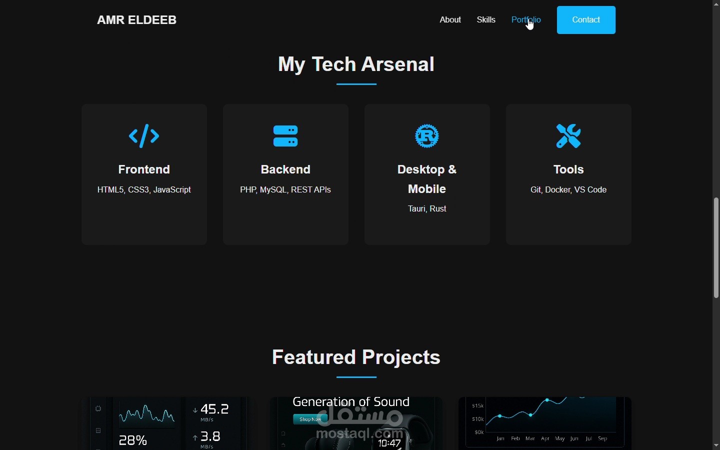 Portfolio 1 ("The Digital Architect" - Blue Accent)