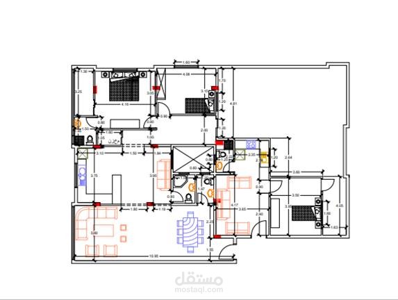تصميم لروف سكني بمساحة 250م2