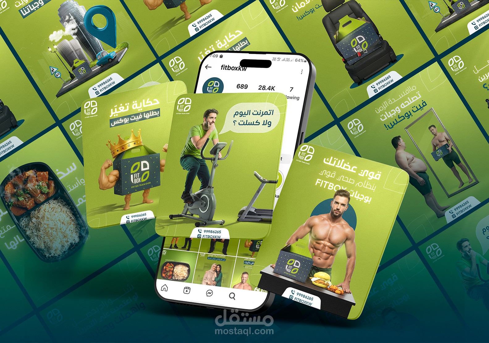 Social media designs for a healthy food restaurant