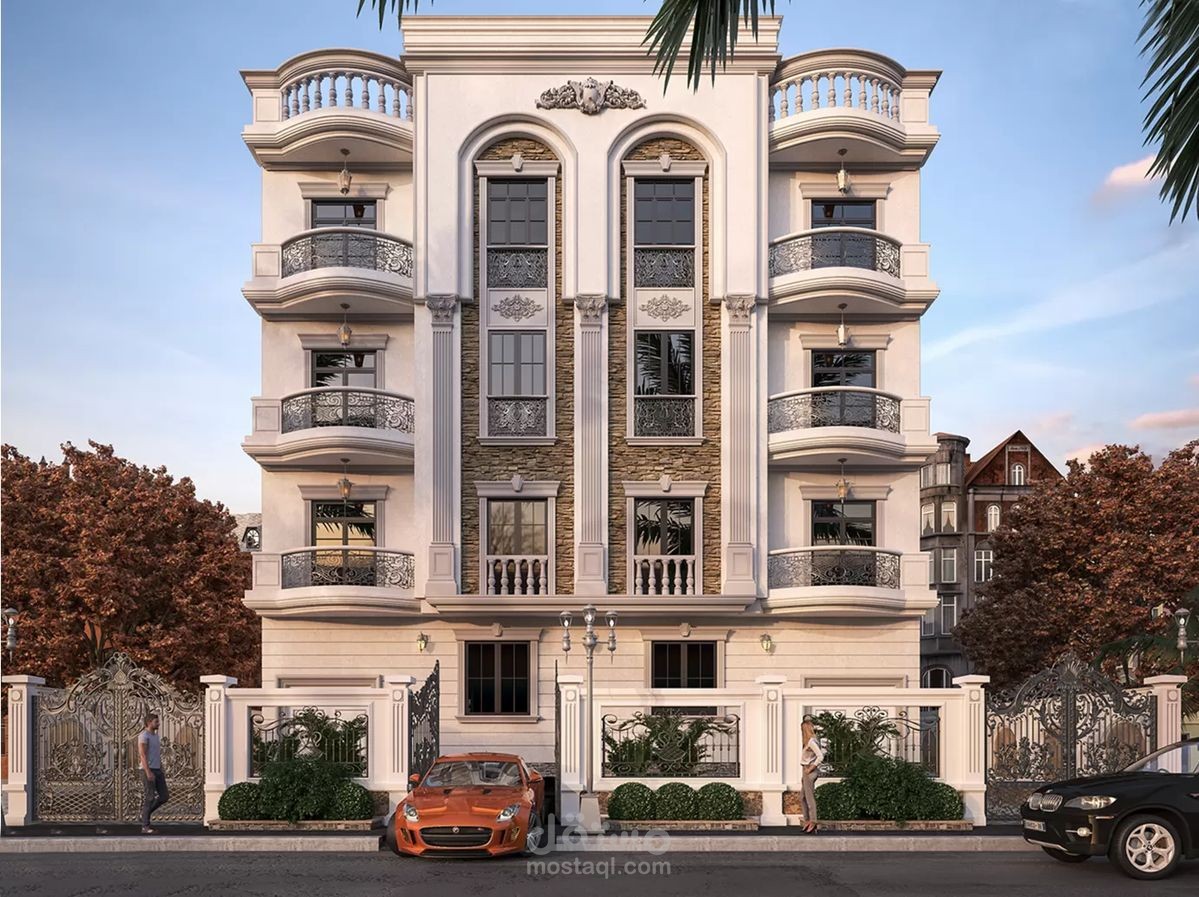 تصميم واجهة عمارة سكنية