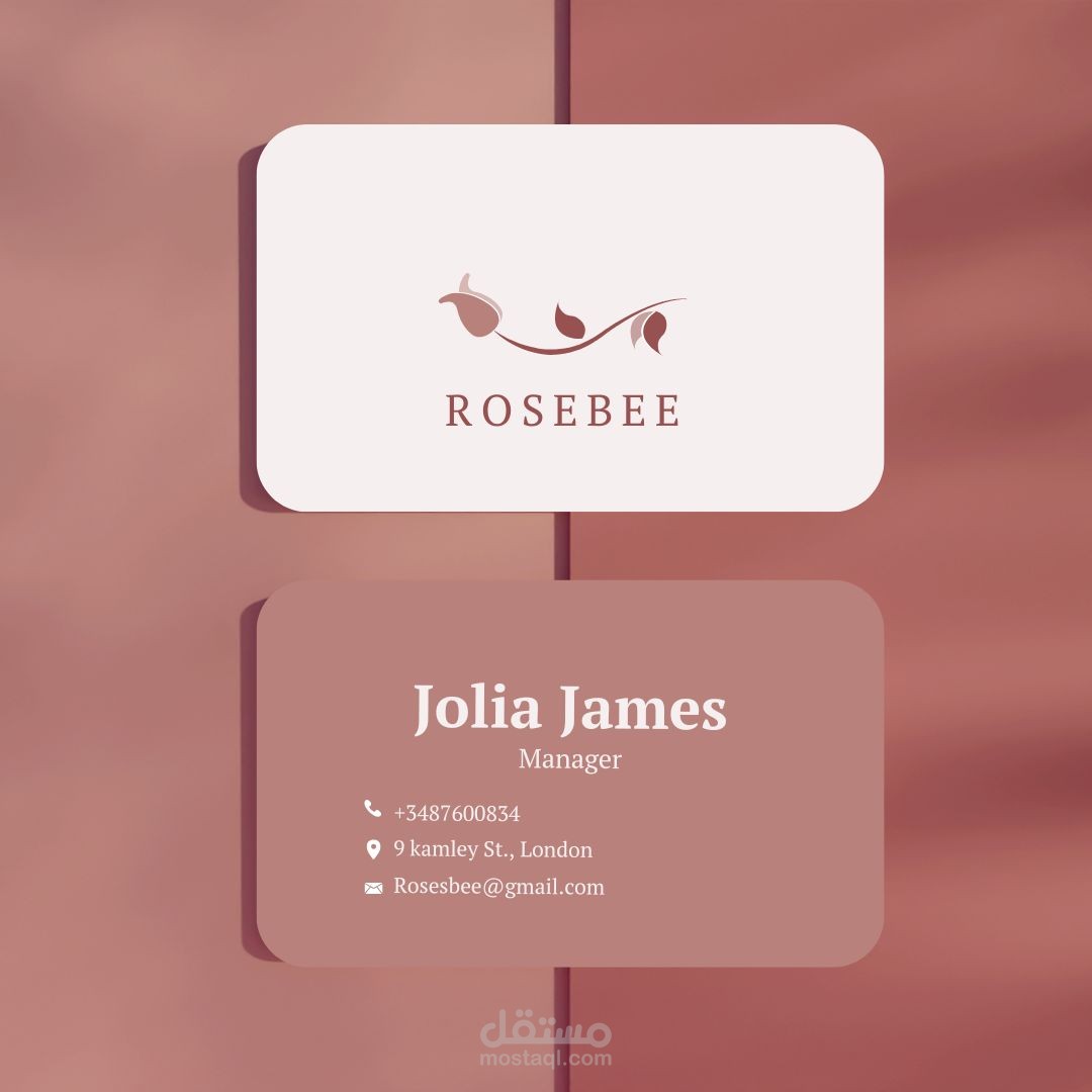 كارت شخصي لبراند rosebee للزهور