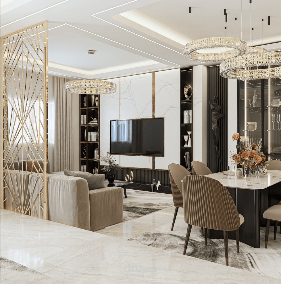 تصميم معماري داخلي 3dmax شقة كوبوند بوكا العاصمه الاداريه المصريه