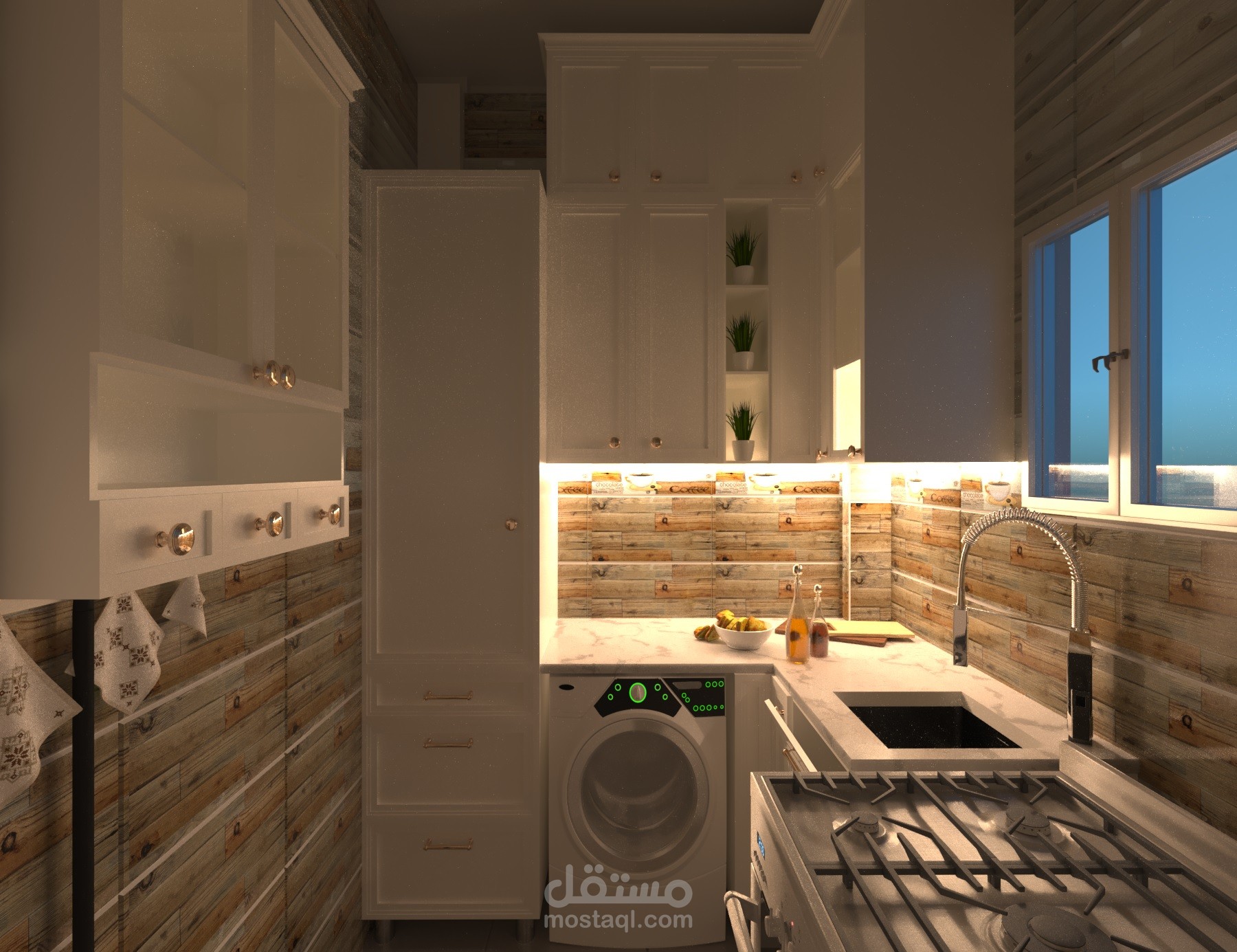مطبخ صغير مع كامل الاحتياجات (kitchen)