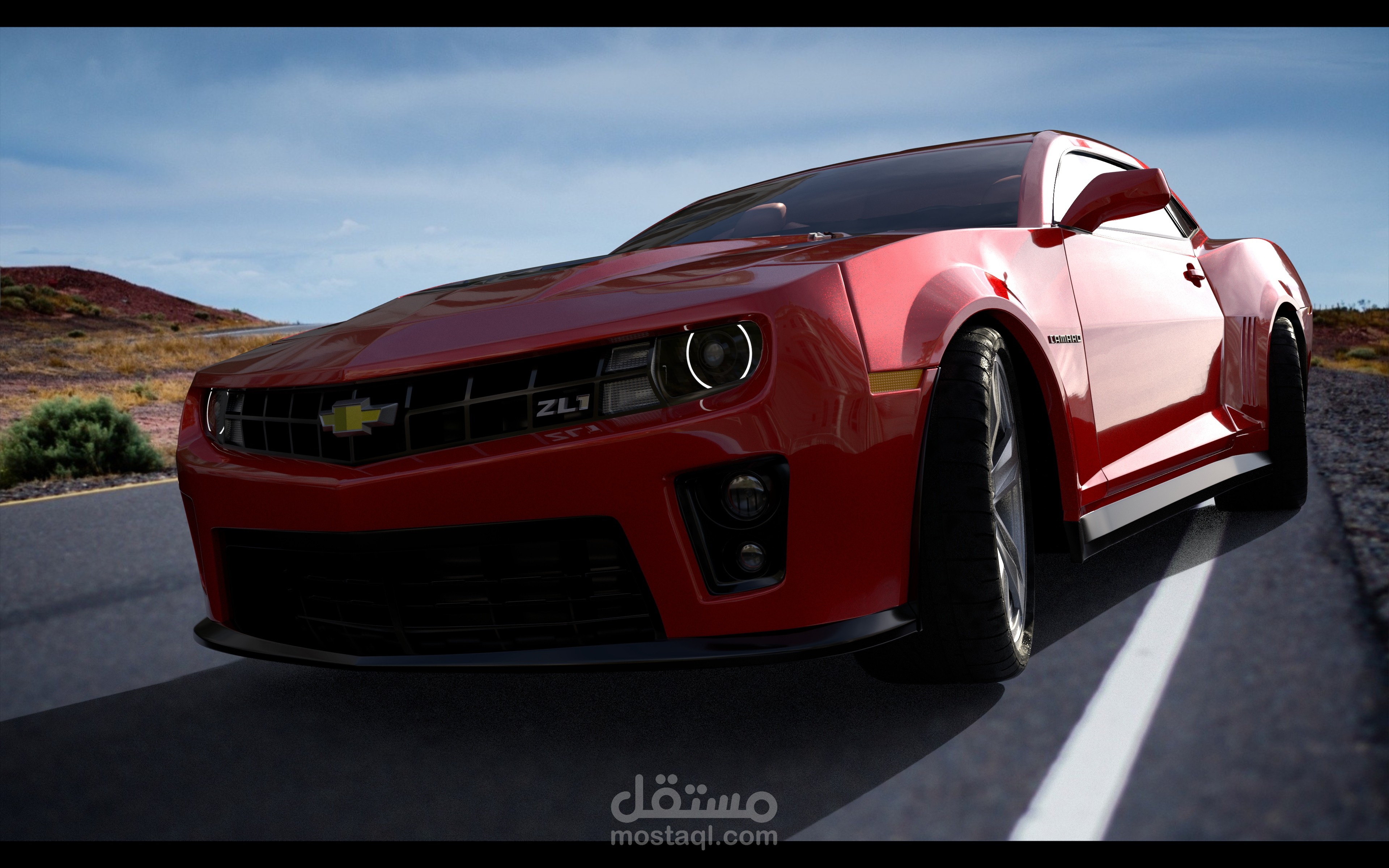 انشاء chevrolet camaro zl1 2012 علي برنامج Maya