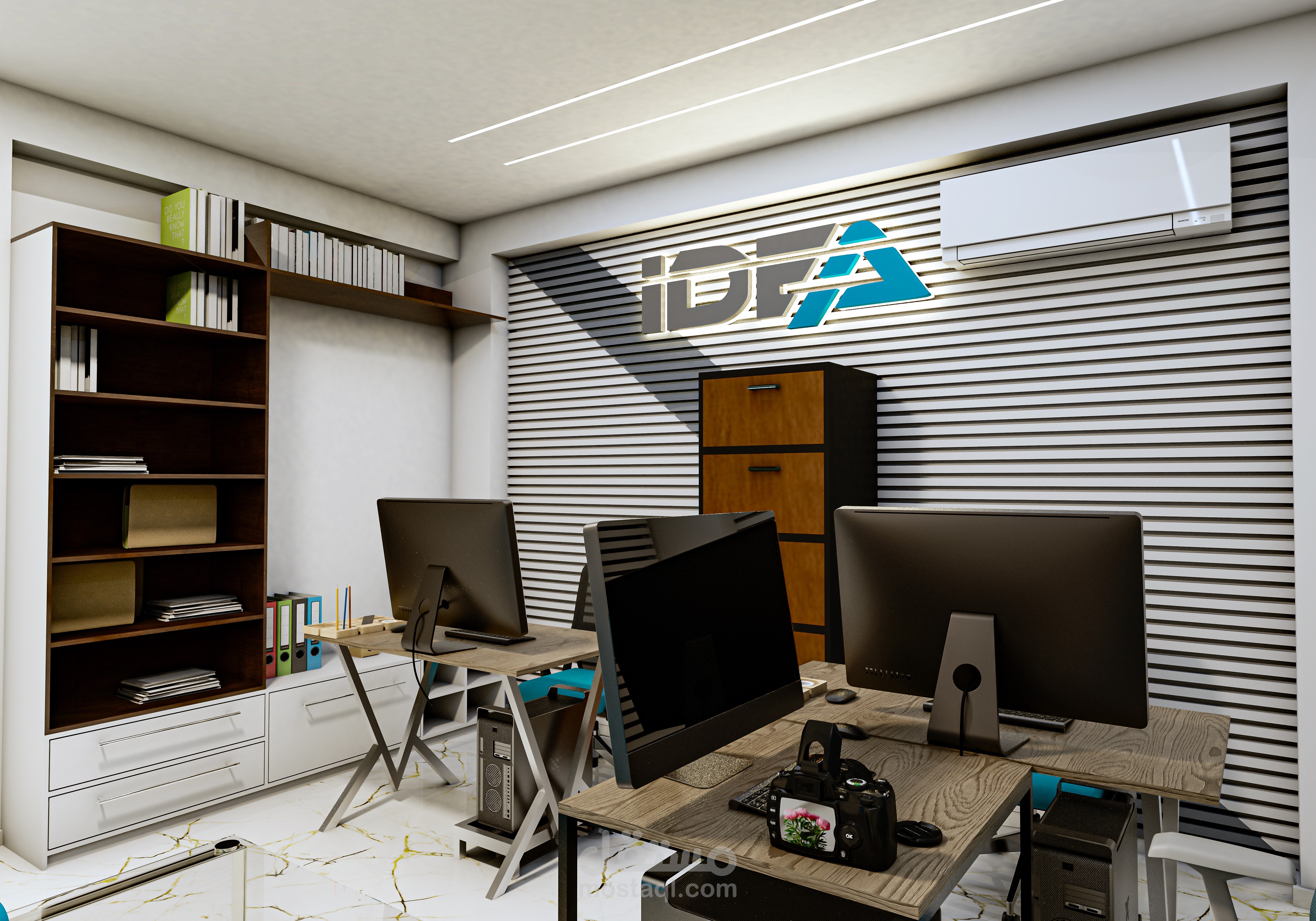 تصميم مكتبي بهوية الشركه