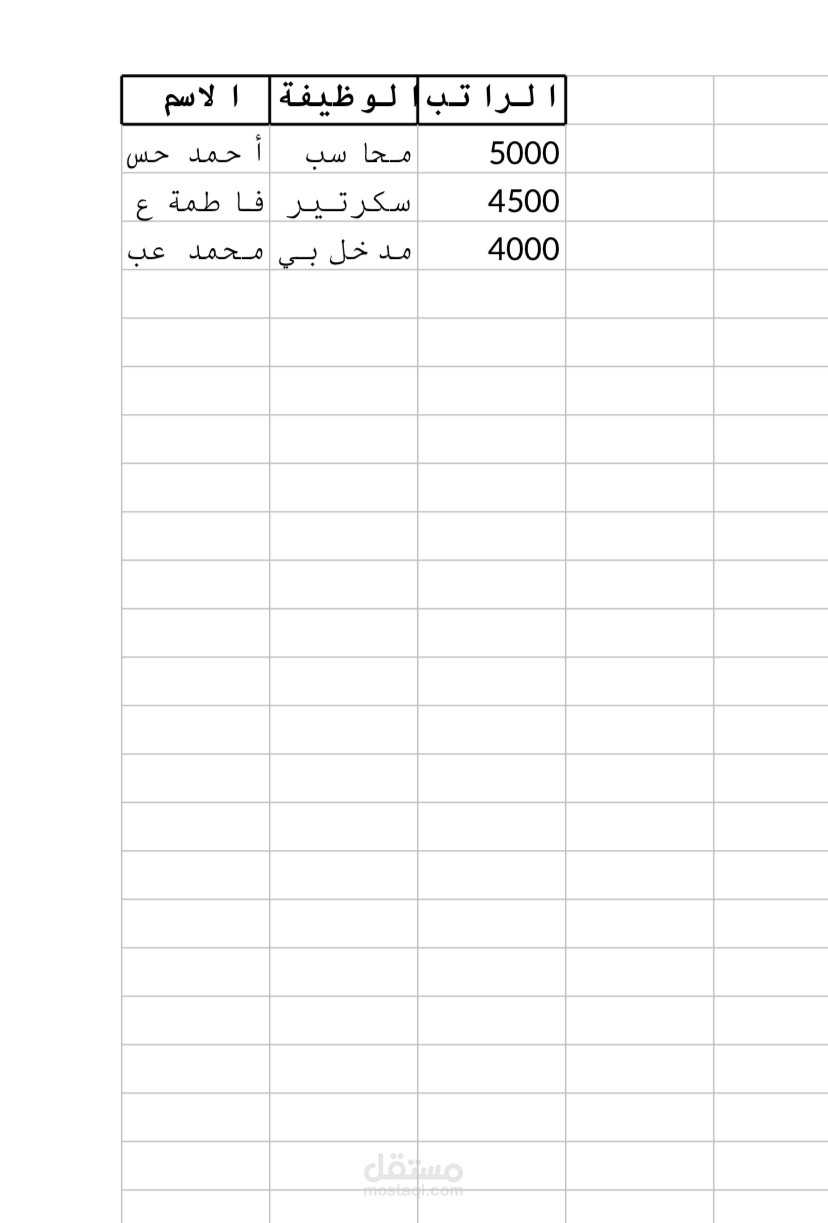 ادخال بيانات