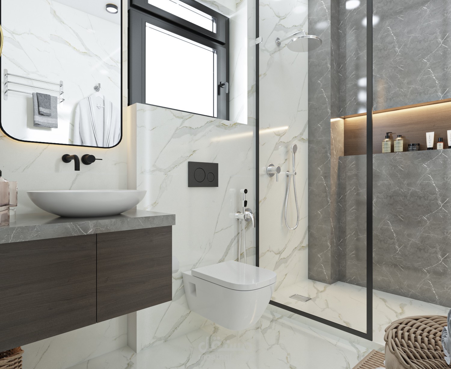 تصميم حمام رئيسي