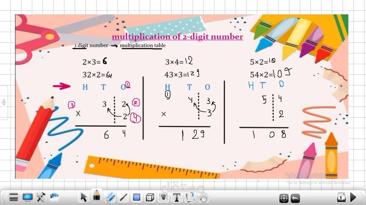 شرح multiplication of 2-digit number