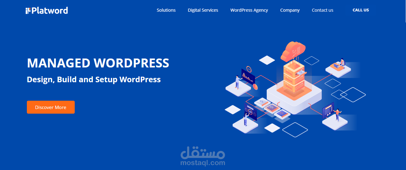 نموذج من أعمالي في تنفيذ واجهات الموقع - WordPress لشركة تكنولوجية