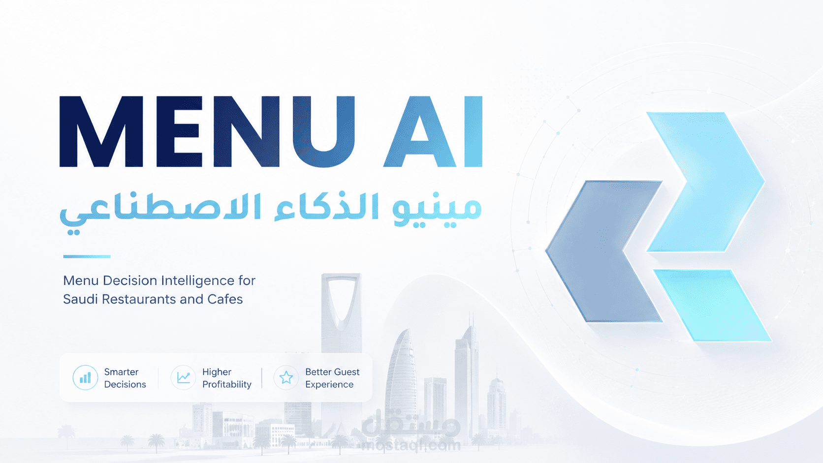 إعداد Pitch Deck لحل SaaS قائم على الذكاء الاصطناعي للمطاعم في جازان