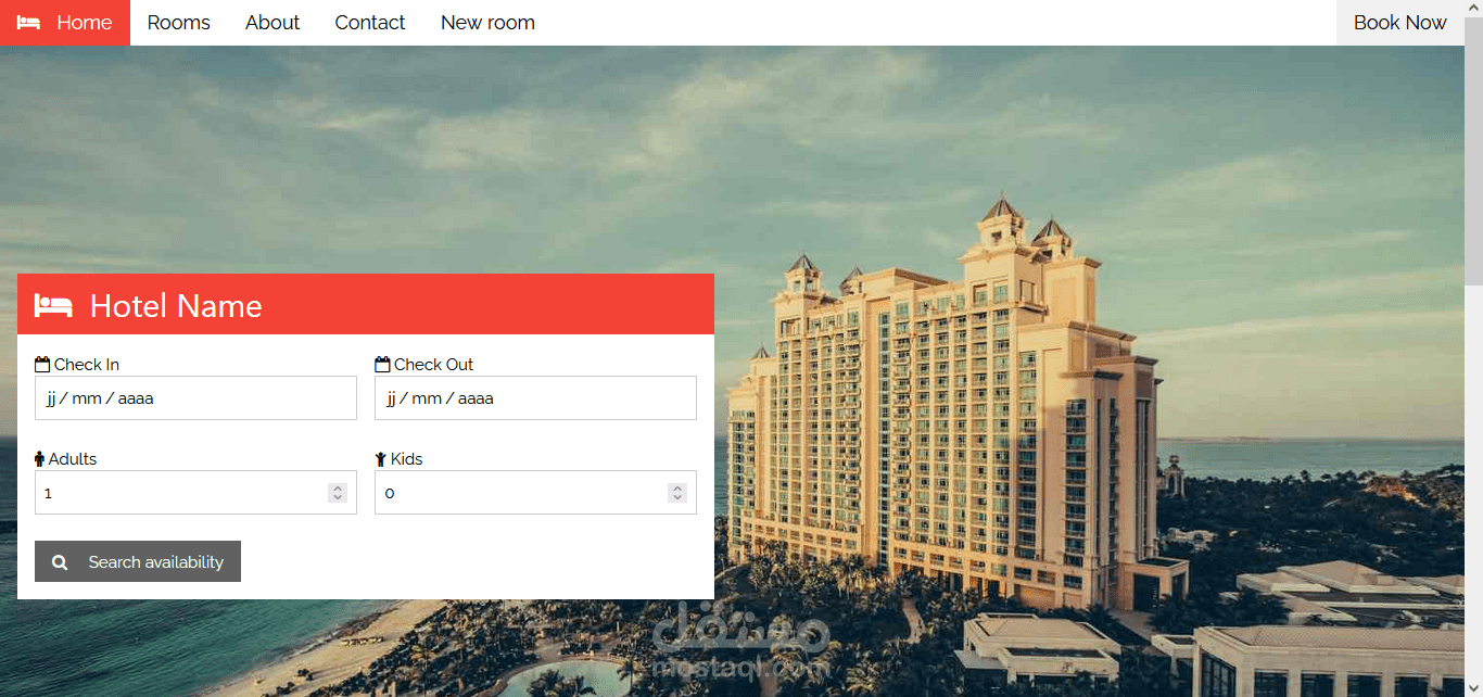 Hotel web site front-end