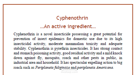 A Simplified Research on Cyphenothrin