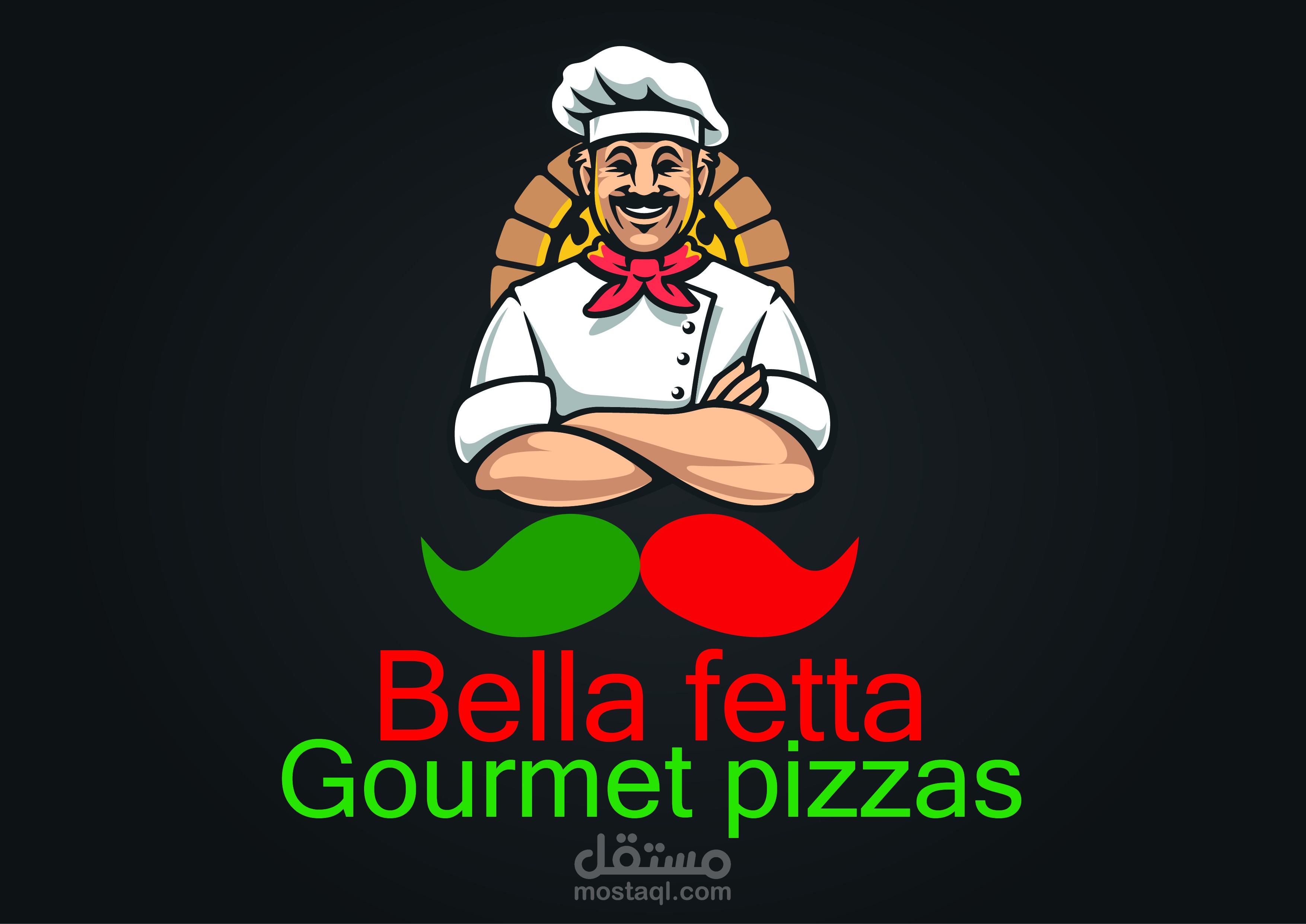 شعار لمطعم محل بيتزا ايطالي