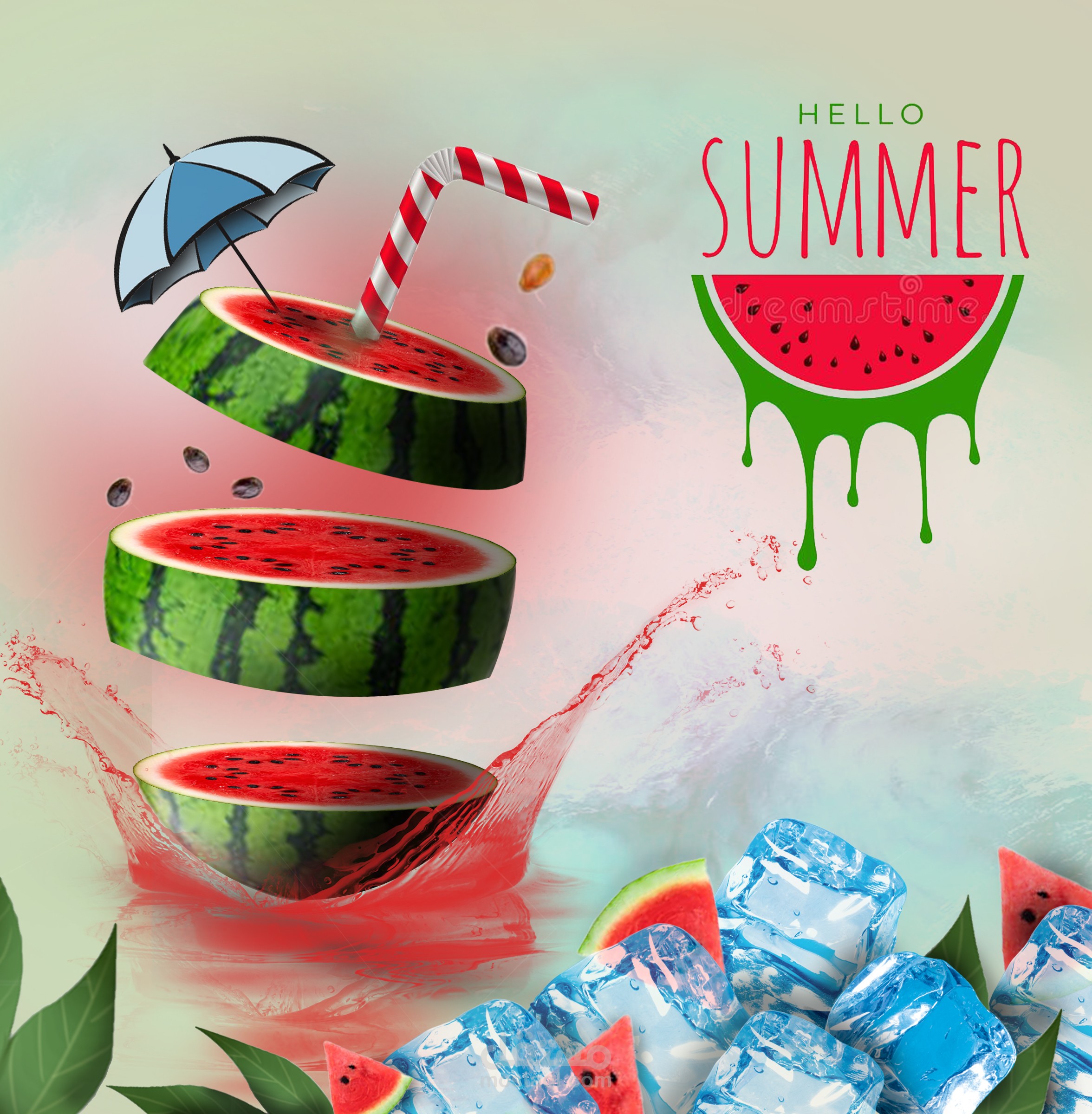 تصميم Social Media Post لعصير بطيخ