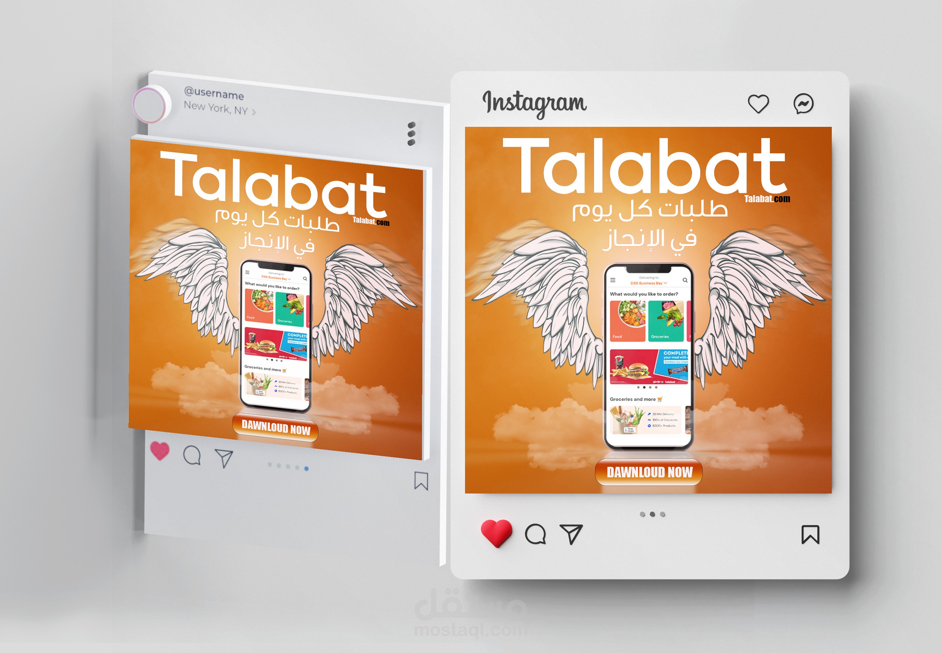 تصميم Social Media Post لتطبيق talabat