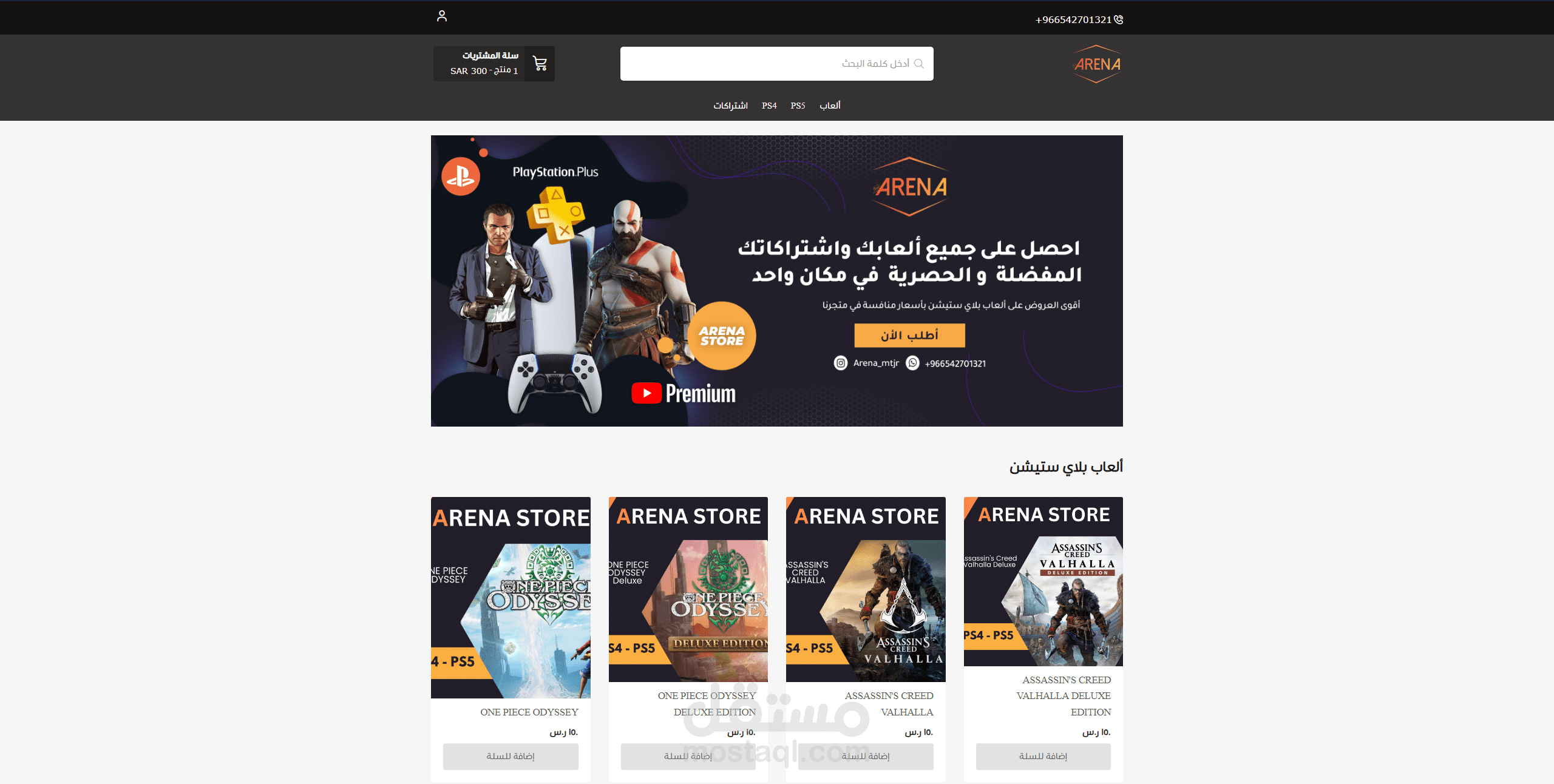 تصميم متجر Arena Store