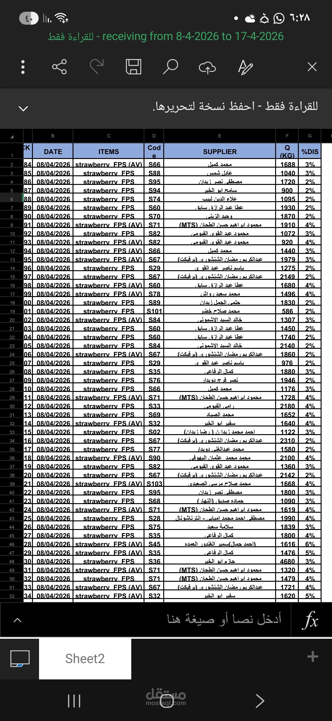 تقرير لي توريد الفراولة