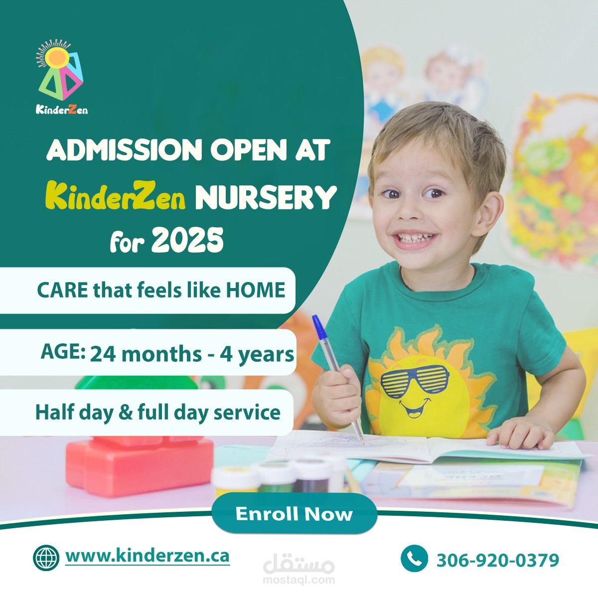 تصميم اعلانات سوشيال ميديا لحضانة kinderZen