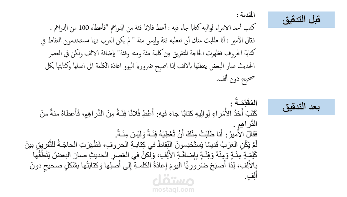 تدقيق النصوص المختلفة تدقيقًا شاملًا يُظهِر النص بصورة أكثر تميُّزًا وإبداعًا.