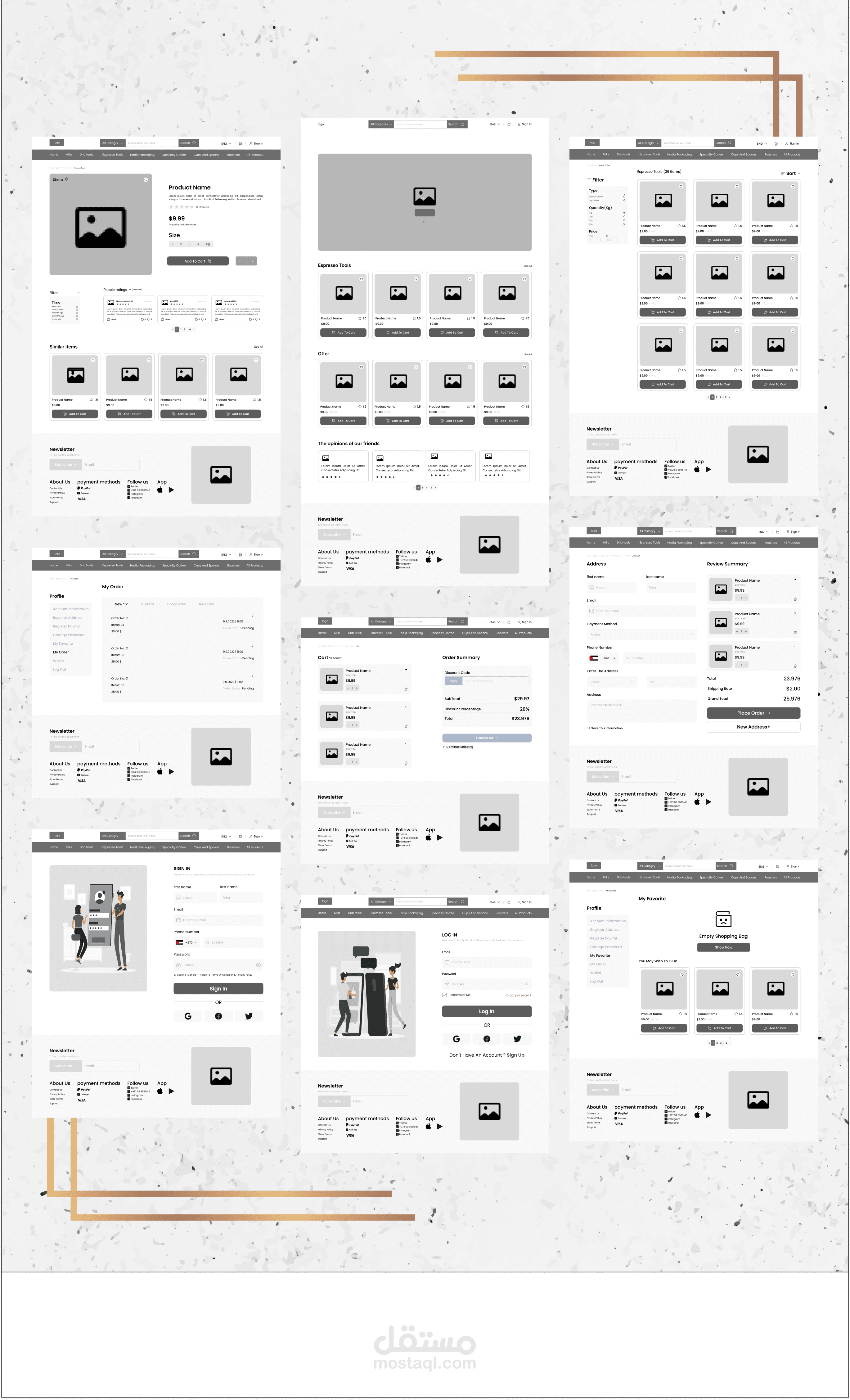 أدوات صناعة القهوة الجميلة