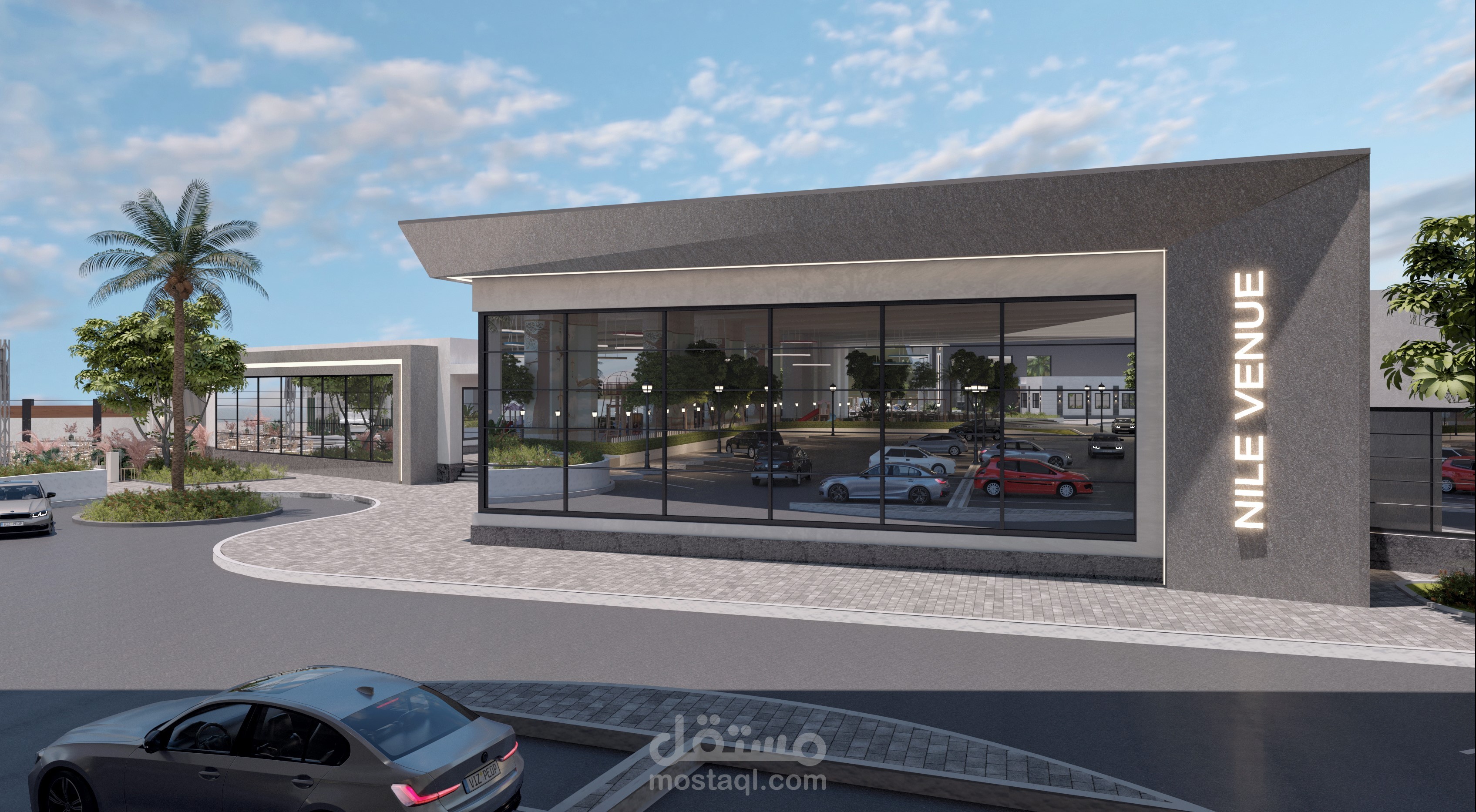 مشروع تصميم قاعات افراح مودرن مطلة على النيل