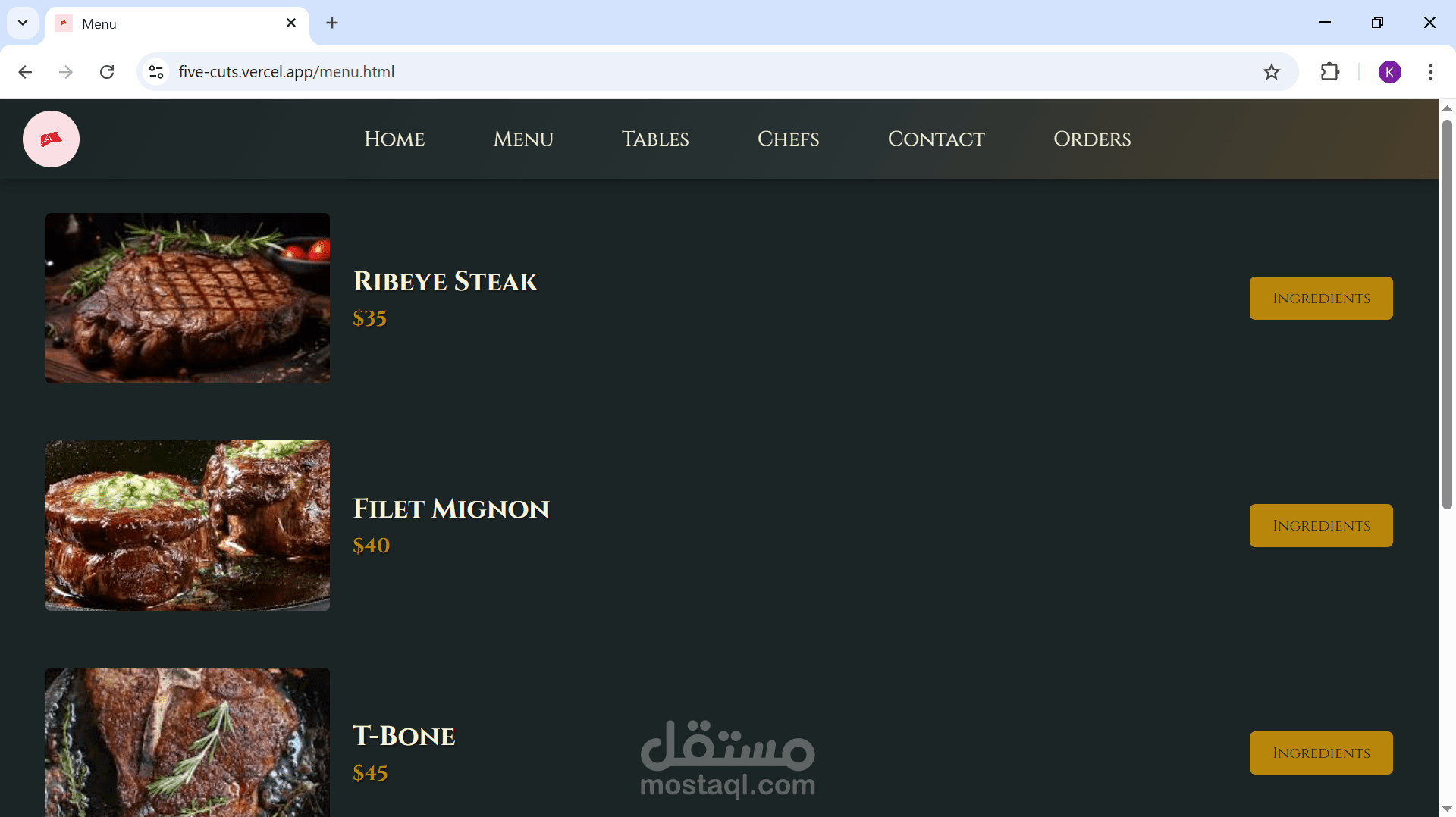 luxury restaurant (Five cuts)  / مطعم فاخر