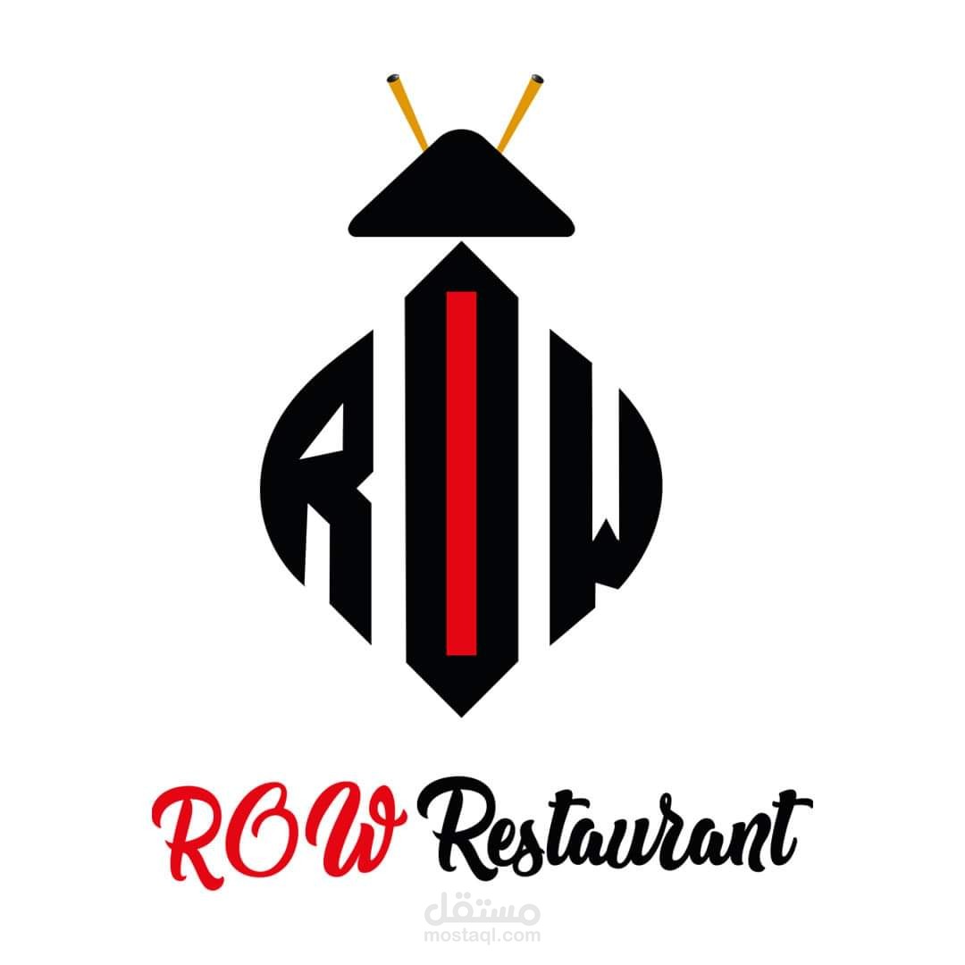 row sushi restaurant logo branding