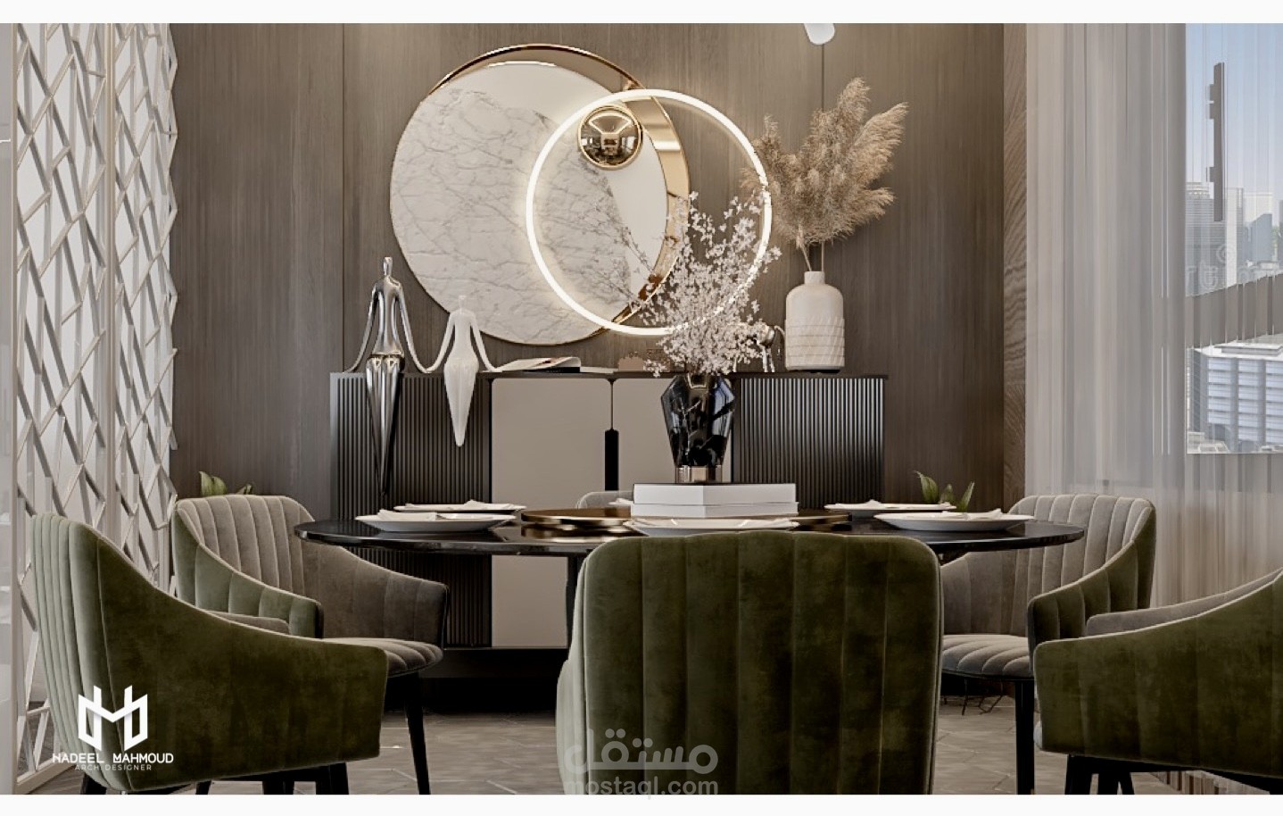 تصميم داخلي لمائدة طعام