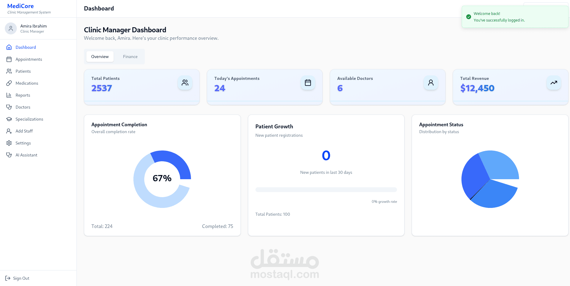 Clinic Management System – نظام احترافي لإدارة العيادات الطبية