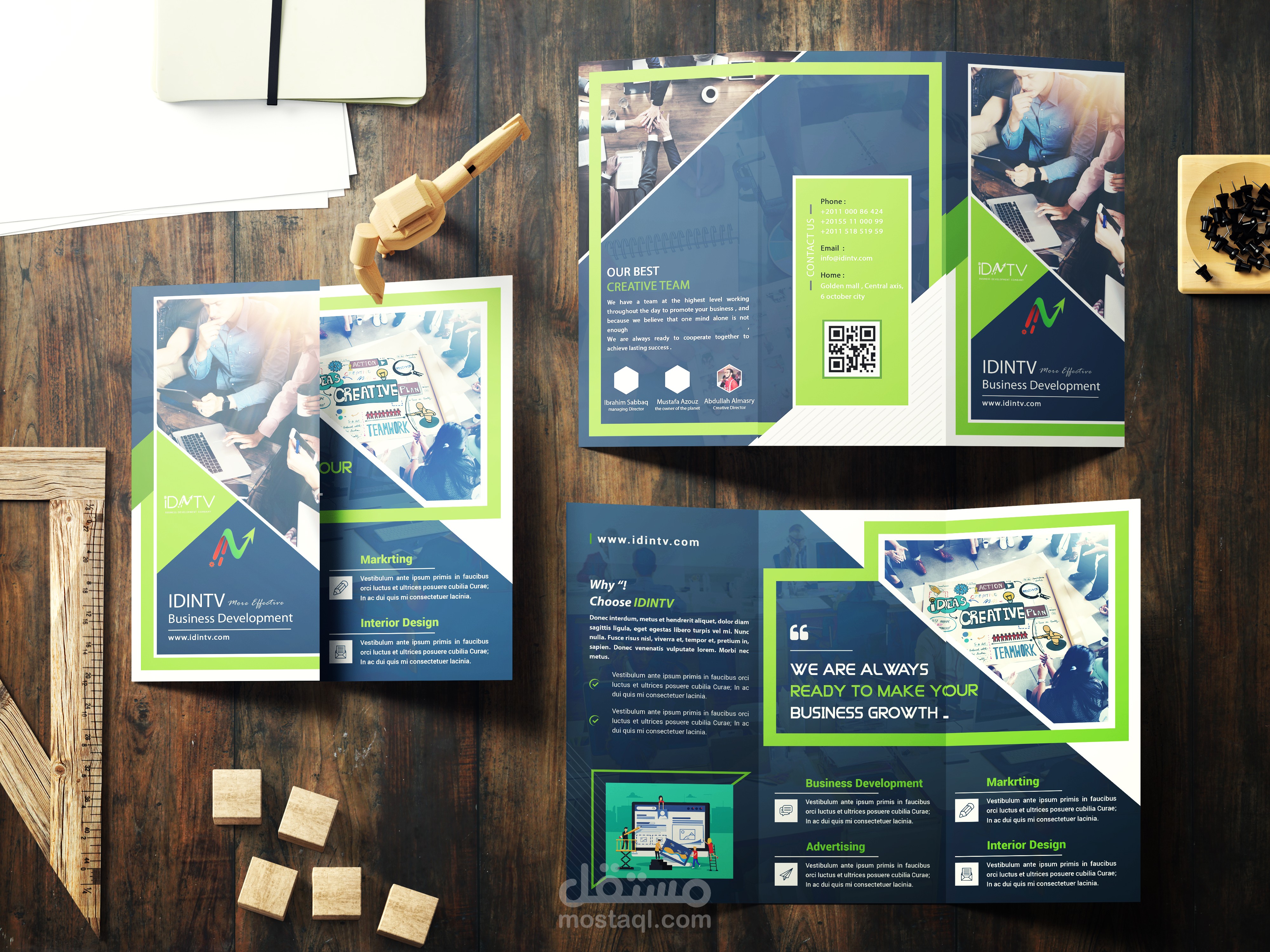 تصميم هوية كاملة لشركة ايدينتف للتسويق و ادارة الاعمال