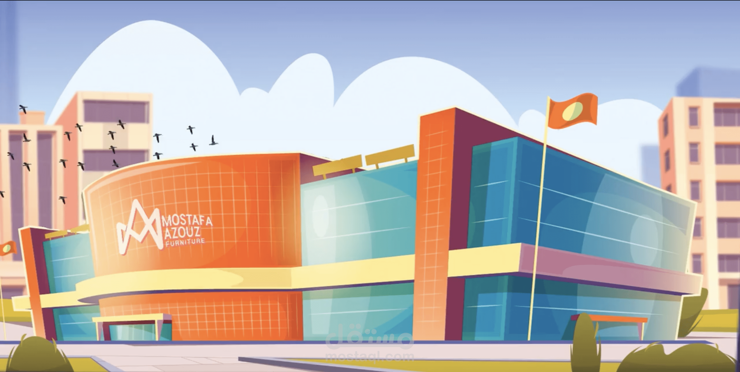 موشن جرافيك اعلاني لمعارض مصطفي عزوز للاثاث