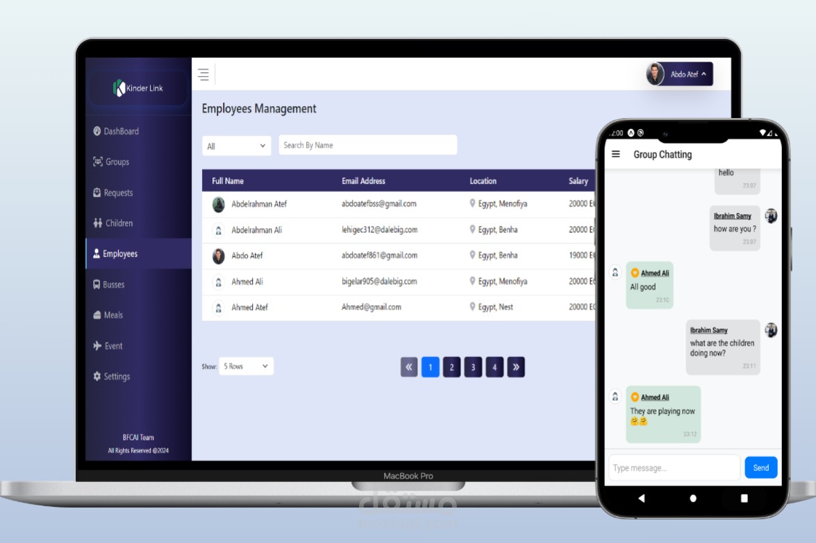 KinderLink management dashboard
